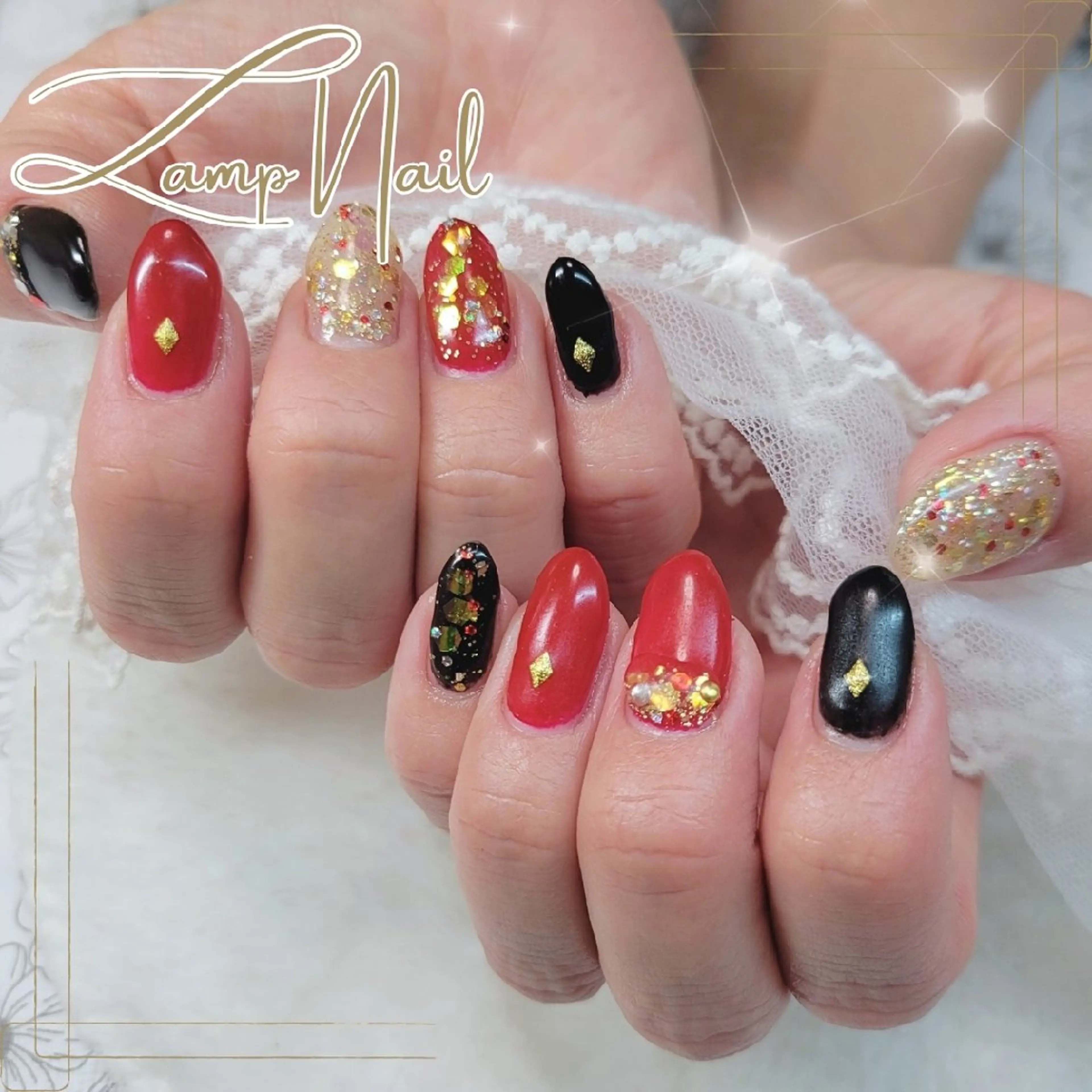 ネイル 冬ネイル クリスマス Lamp Nailのネイルデザイン