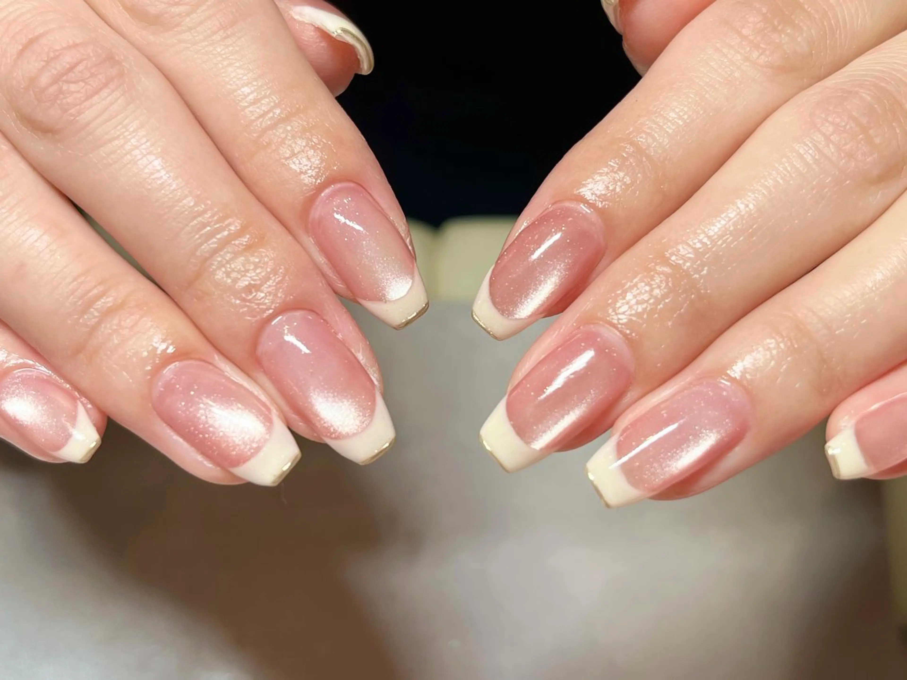 ネイル フレンチネイル ピンク 🫧ちゅるん/韓国 Ayano𓈒🎀のネイルデザイン