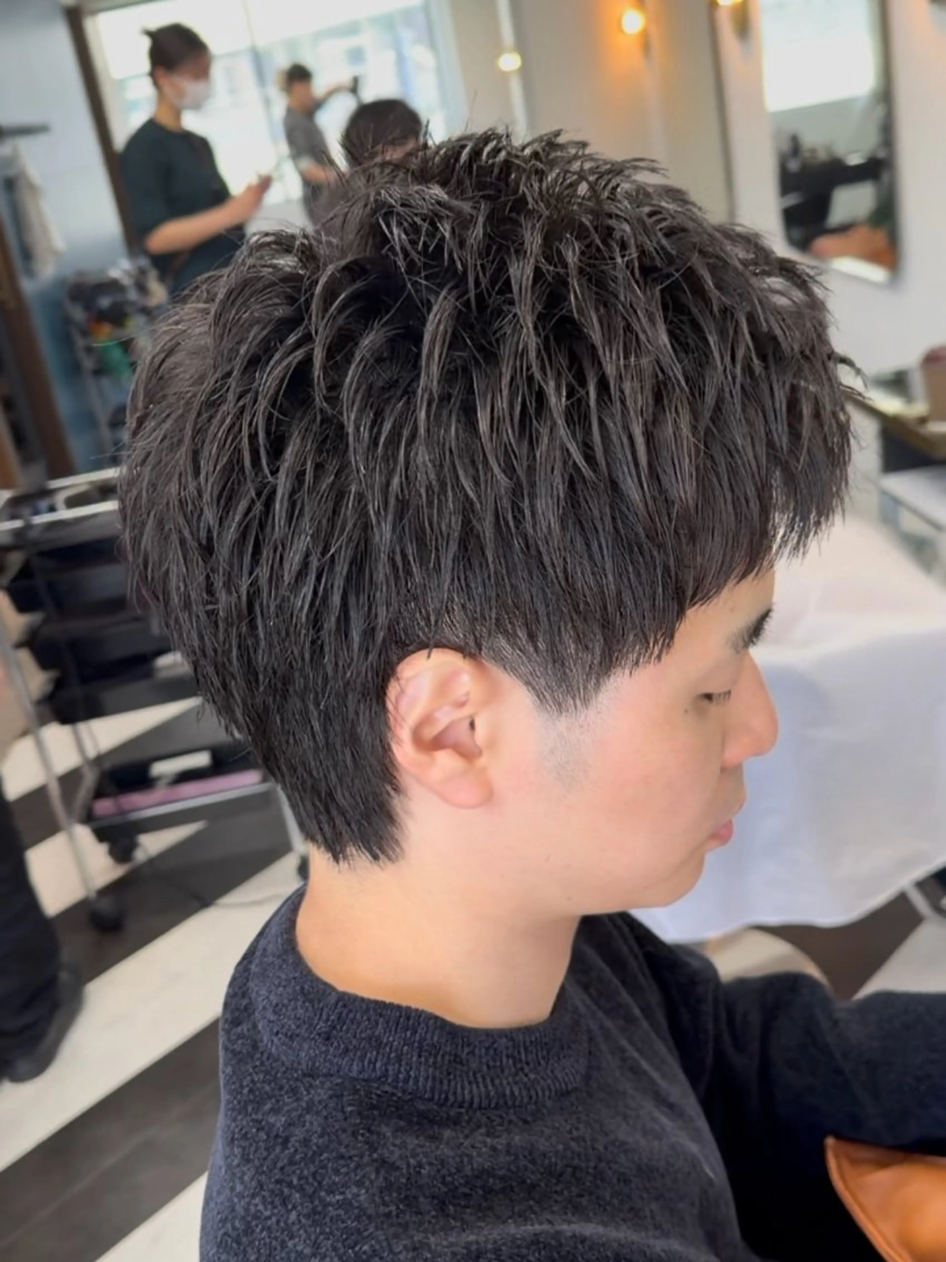 ショート カラー パーマ ヘアアレンジ メンズ 伊藤 陸のヘアスタイル