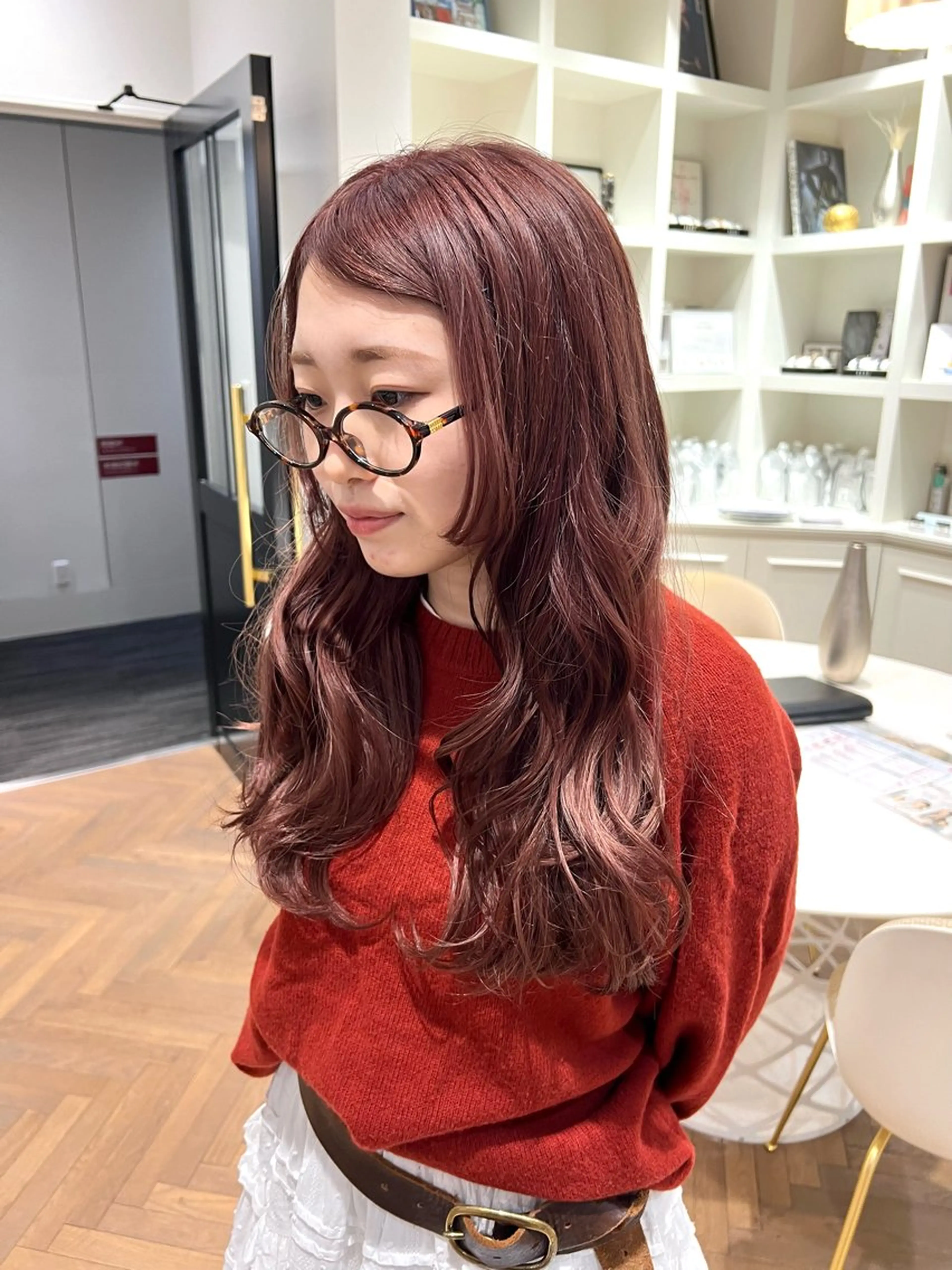 ロング カラー ブラウンカラー ピンクカラー ピンクブラウン カット ヘアカラー 似合わせ/レイヤー 💟SAEのヘアスタイル