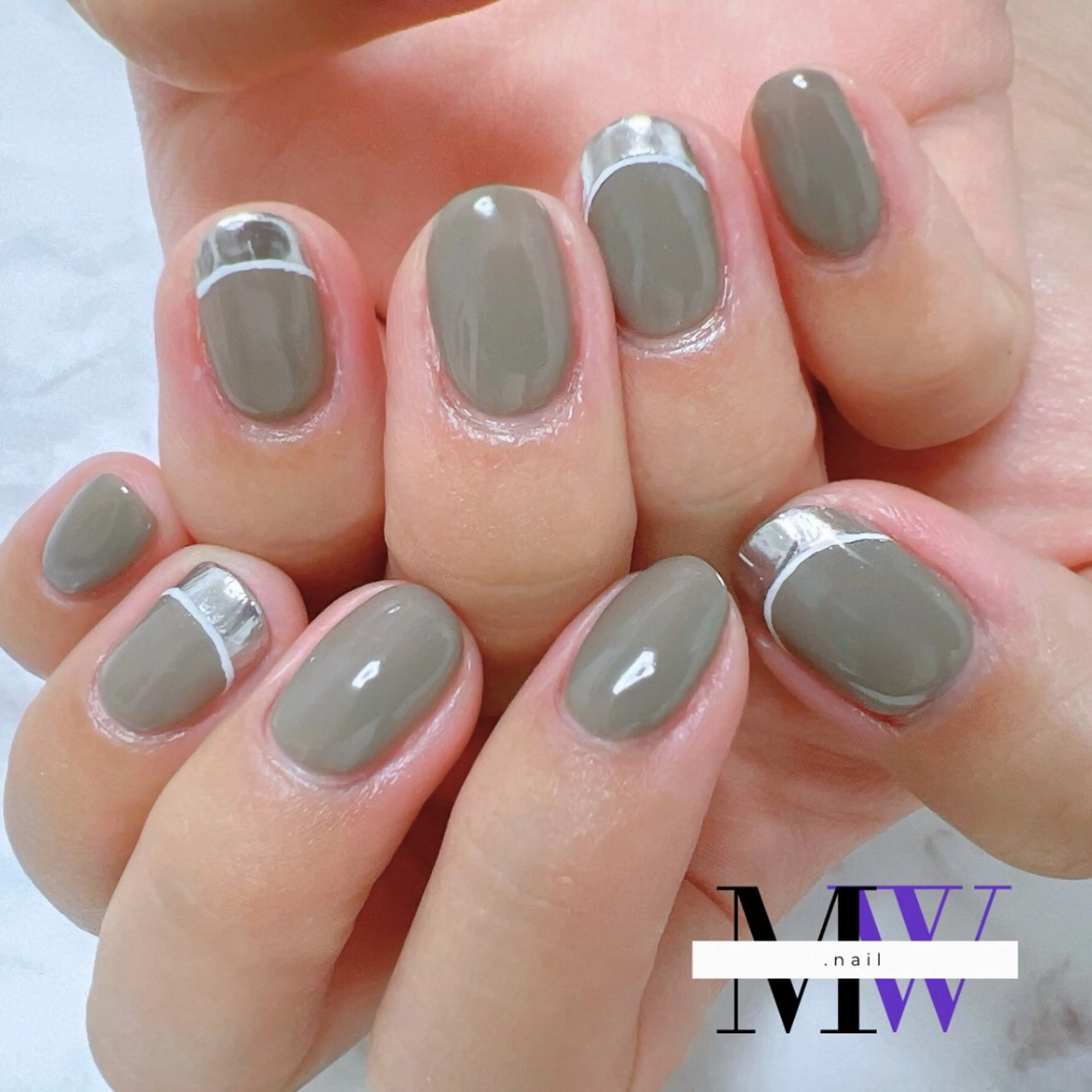 ネイル フレンチネイル ミラーネイル ハンドネイル MW .nailのネイルデザイン