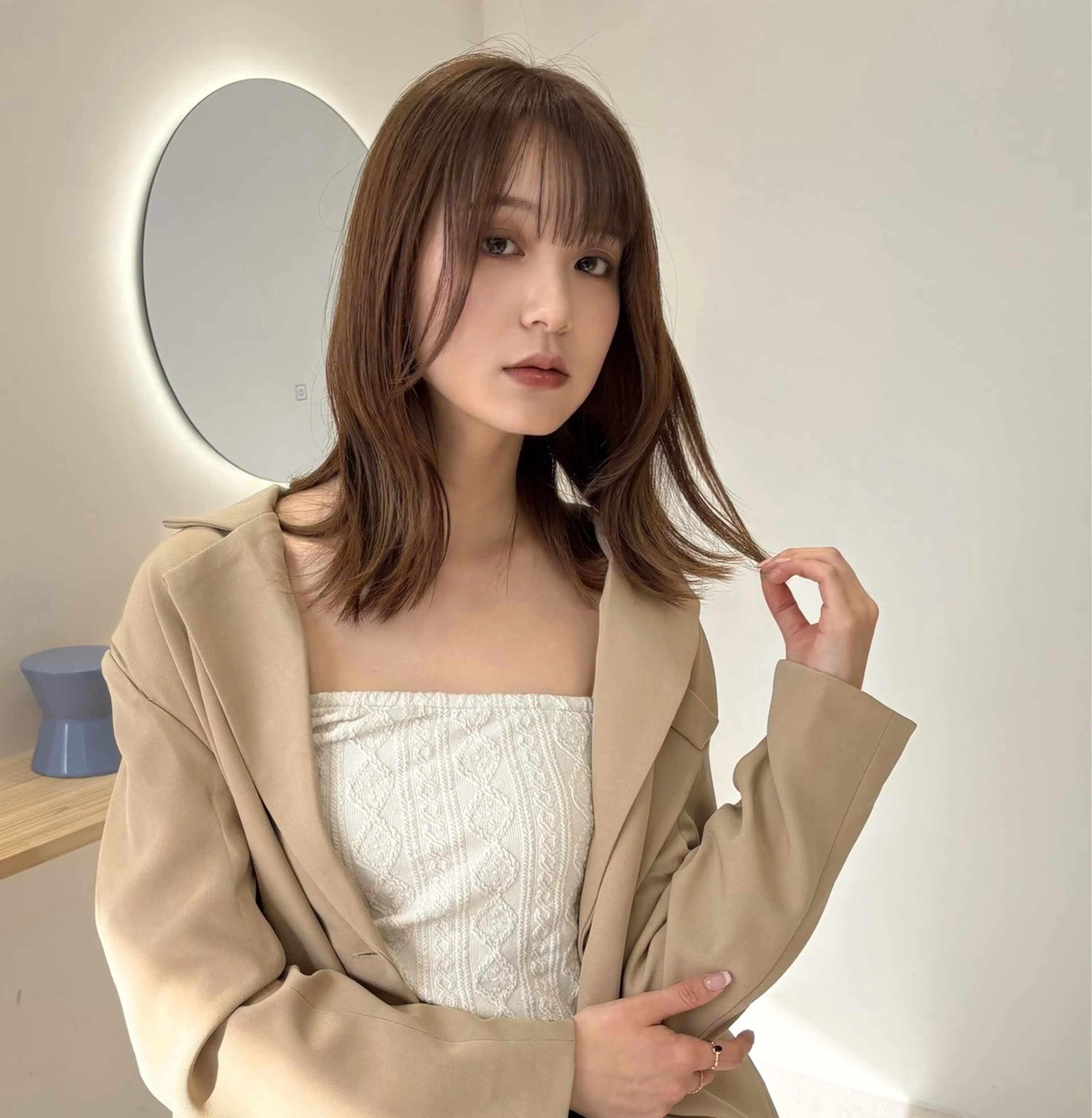 ミディアム カット ヘアカラー トリートメント 透明感カラー 🩰あさのヘアスタイル