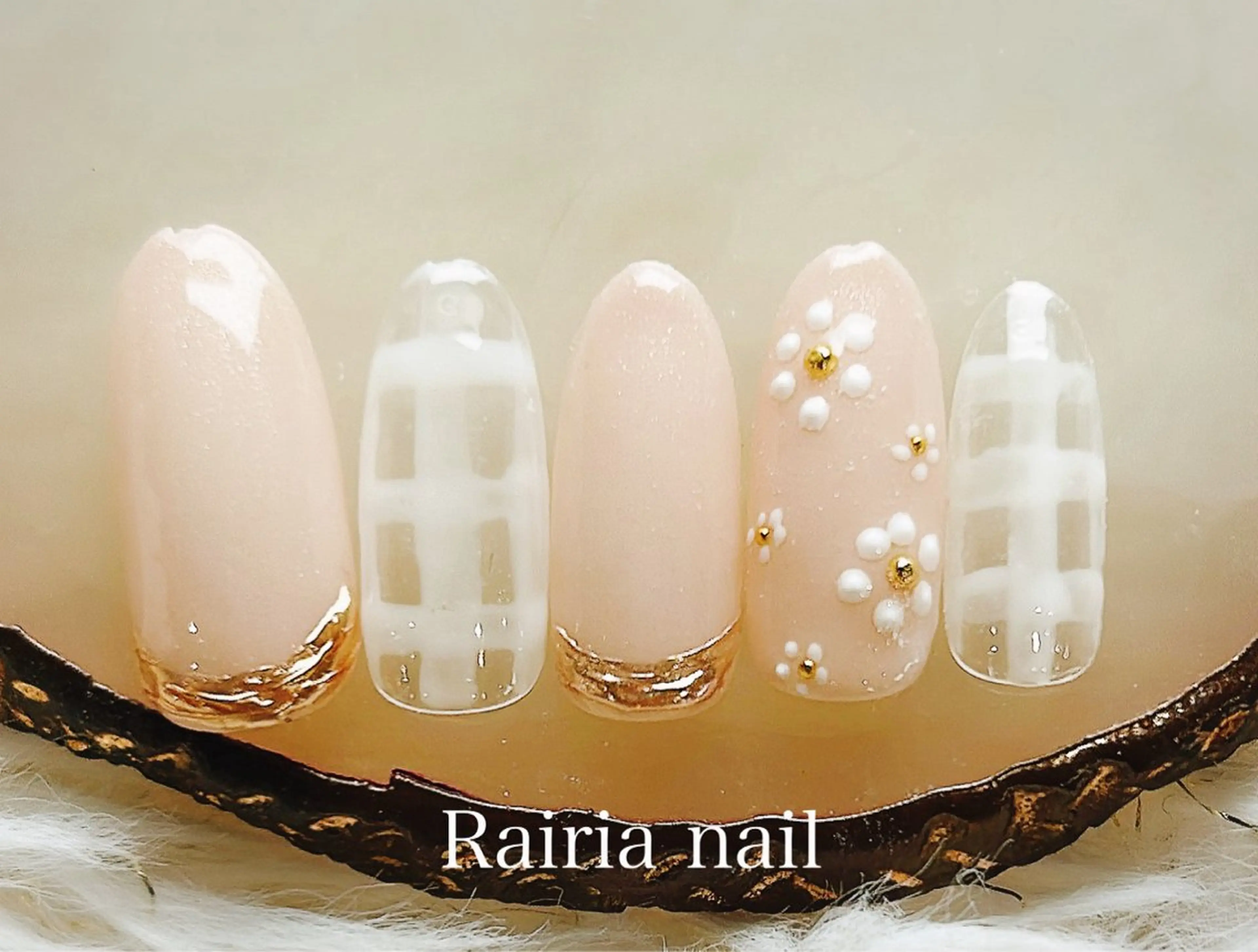 ネイル アートネイル ジェルネイル 持ち込み ニュアンスネイル パラジェル Rairia nail本八幡店のネイルデザイン