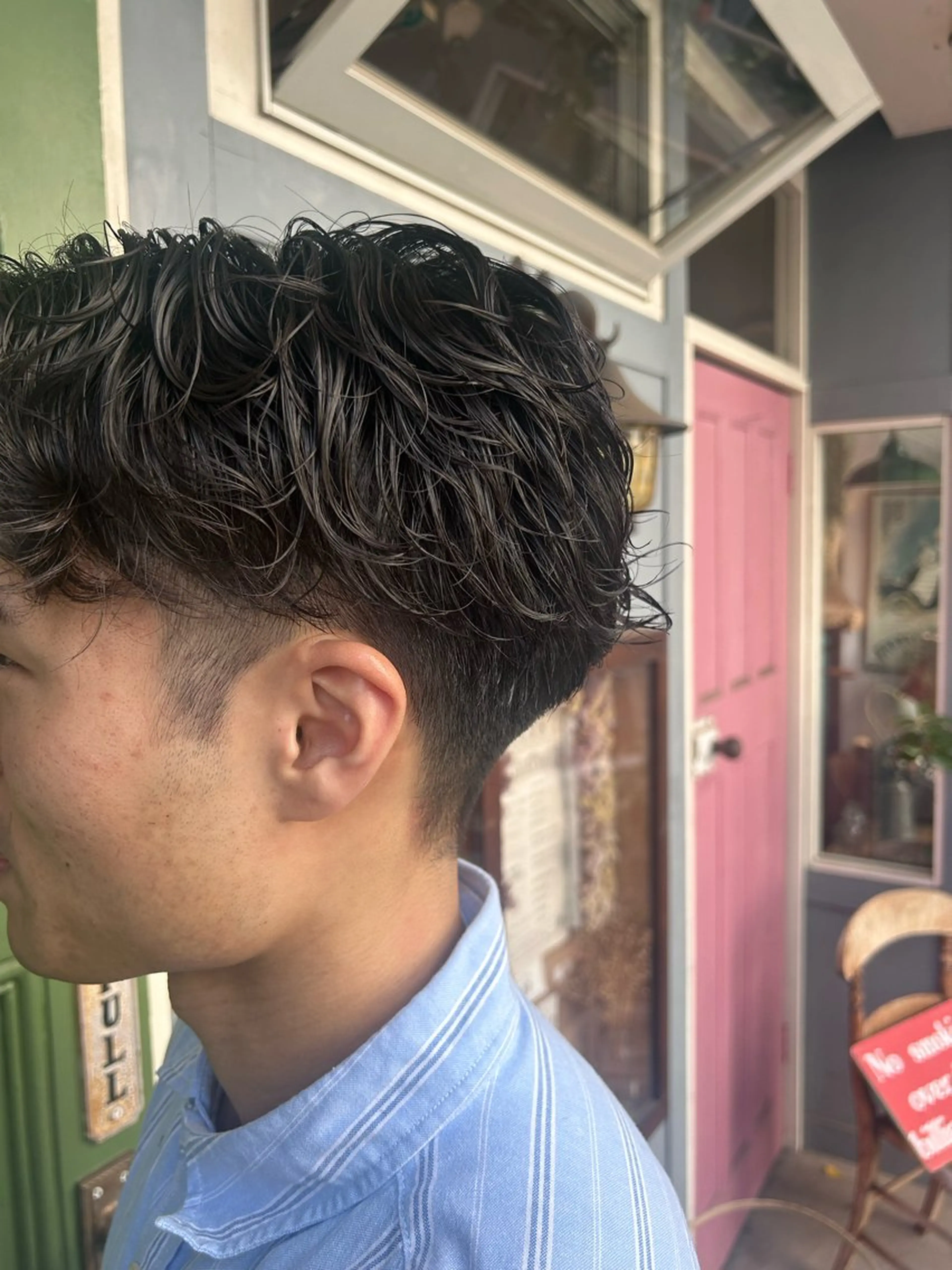 ショート パーマ メンズ カット パーマ 清水千優/パーマ/透 明感カラー/メンズのヘアスタイル