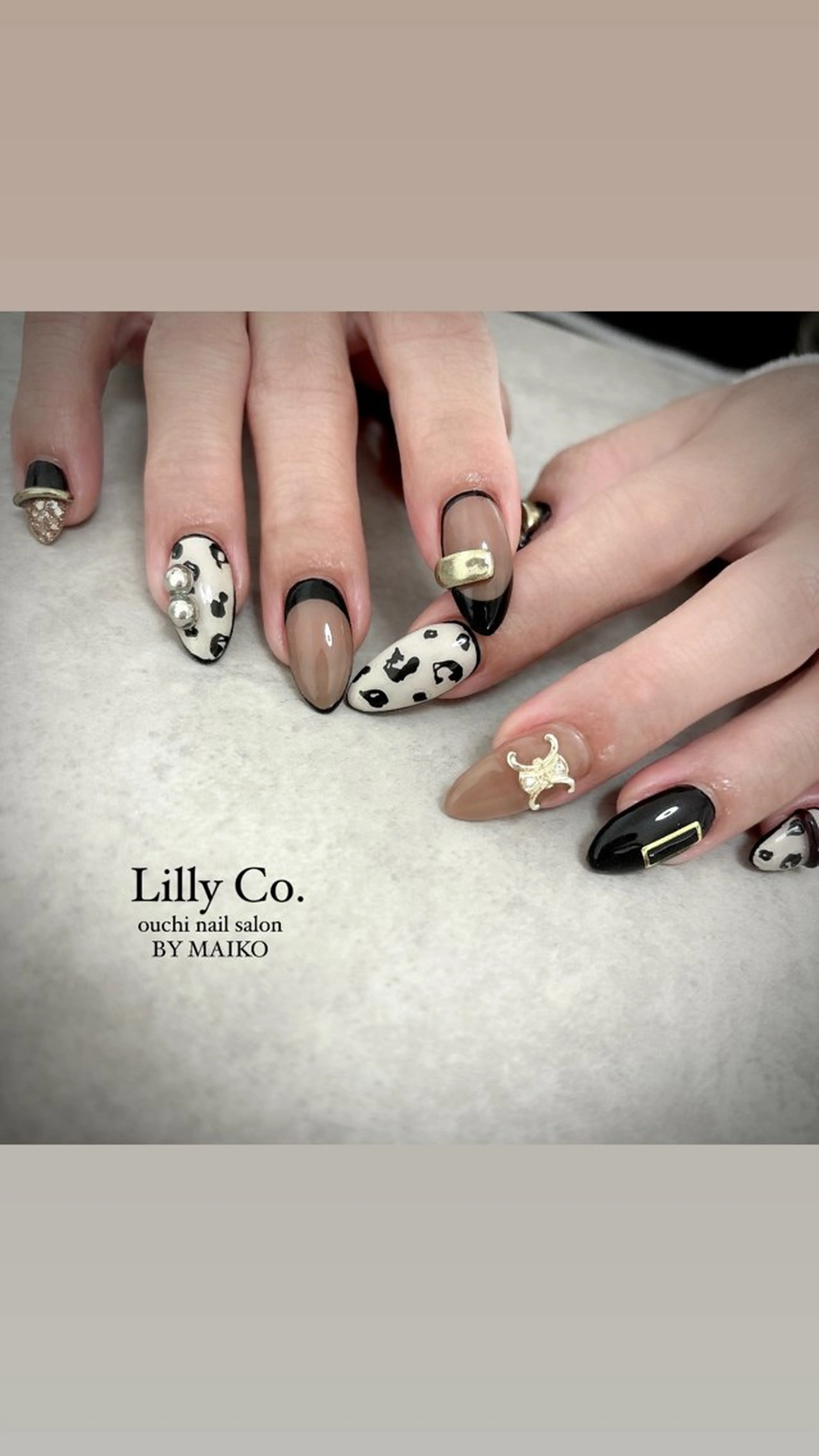 ネイル アニマル柄 ハンドネイル ハンドケア Lilly Co.のネイルデザイン