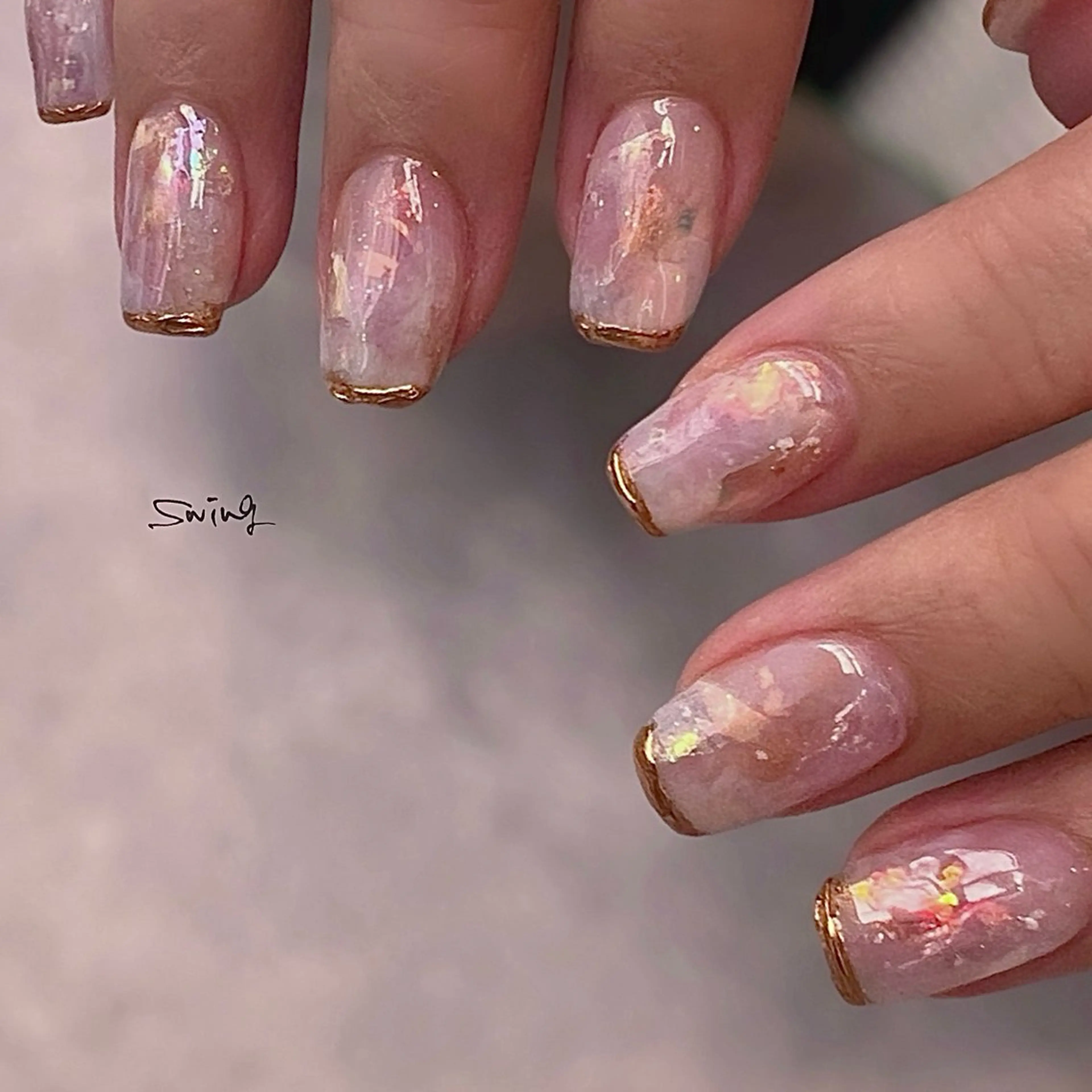 ネイル フレンチネイル ミラーネイル SWING Nail Salon所属・Yoshida Takakoのネイルデザイン