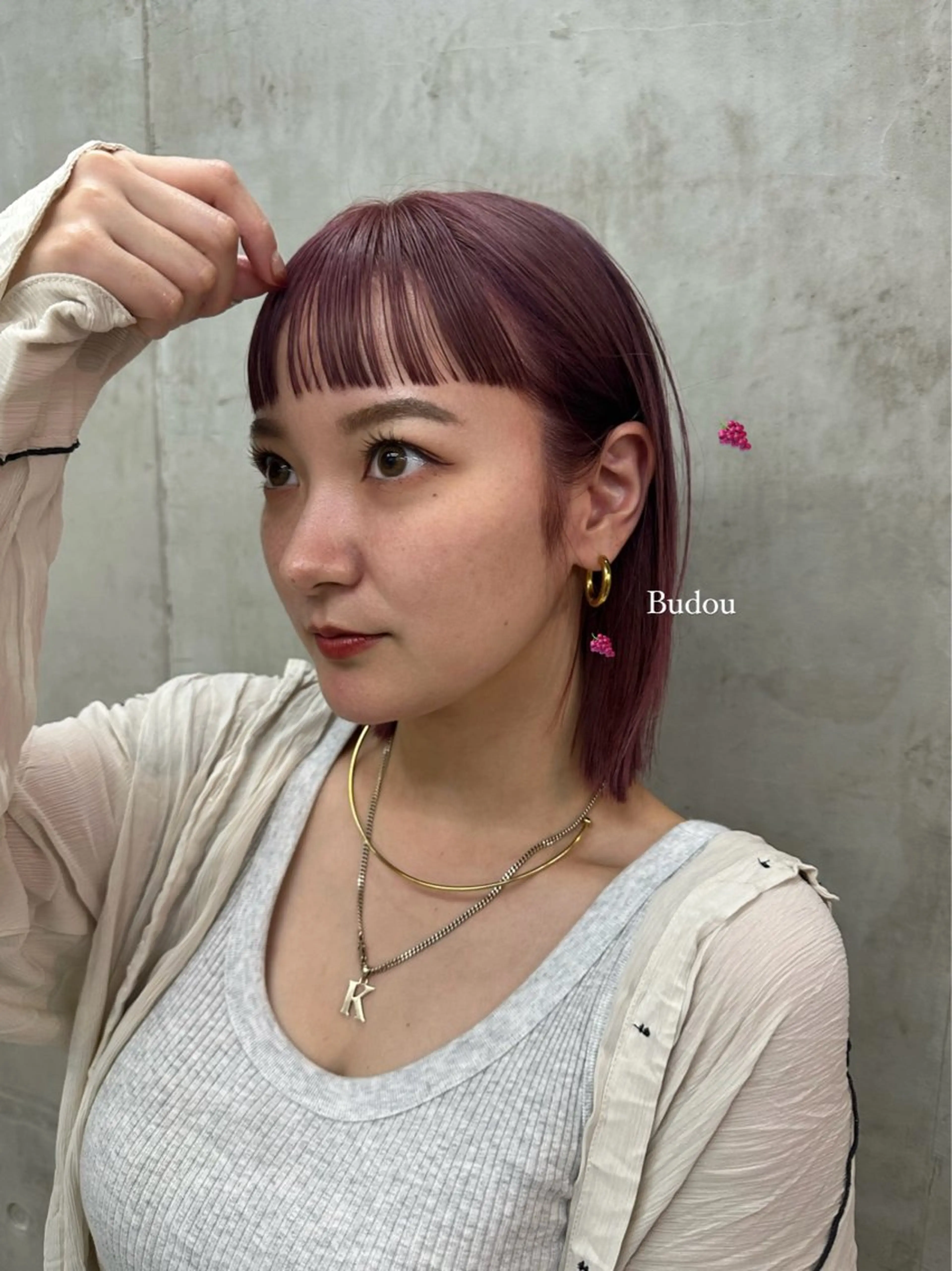 ミディアム 顔周りカット ヘアカラー SALT WATER所属・🫐 𝐌𝐚𝐨 🫐似合わせcutのヘアスタイル