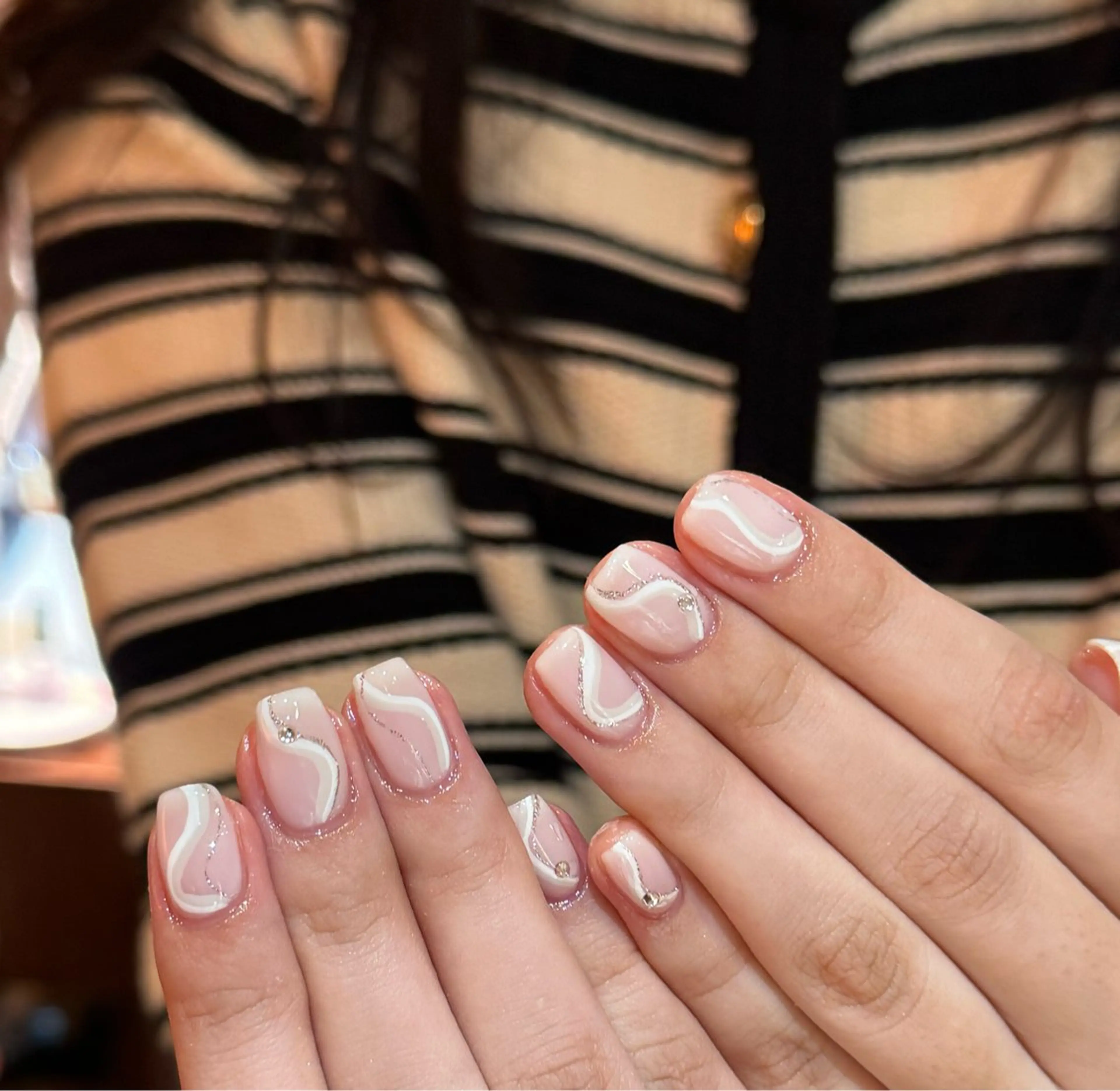 ネイル アートネイル オーロラネイル チークネイル フレンチネイル ガラスフレンチ 🎀🎀YooLi Nail Salonのネイルデザイン
