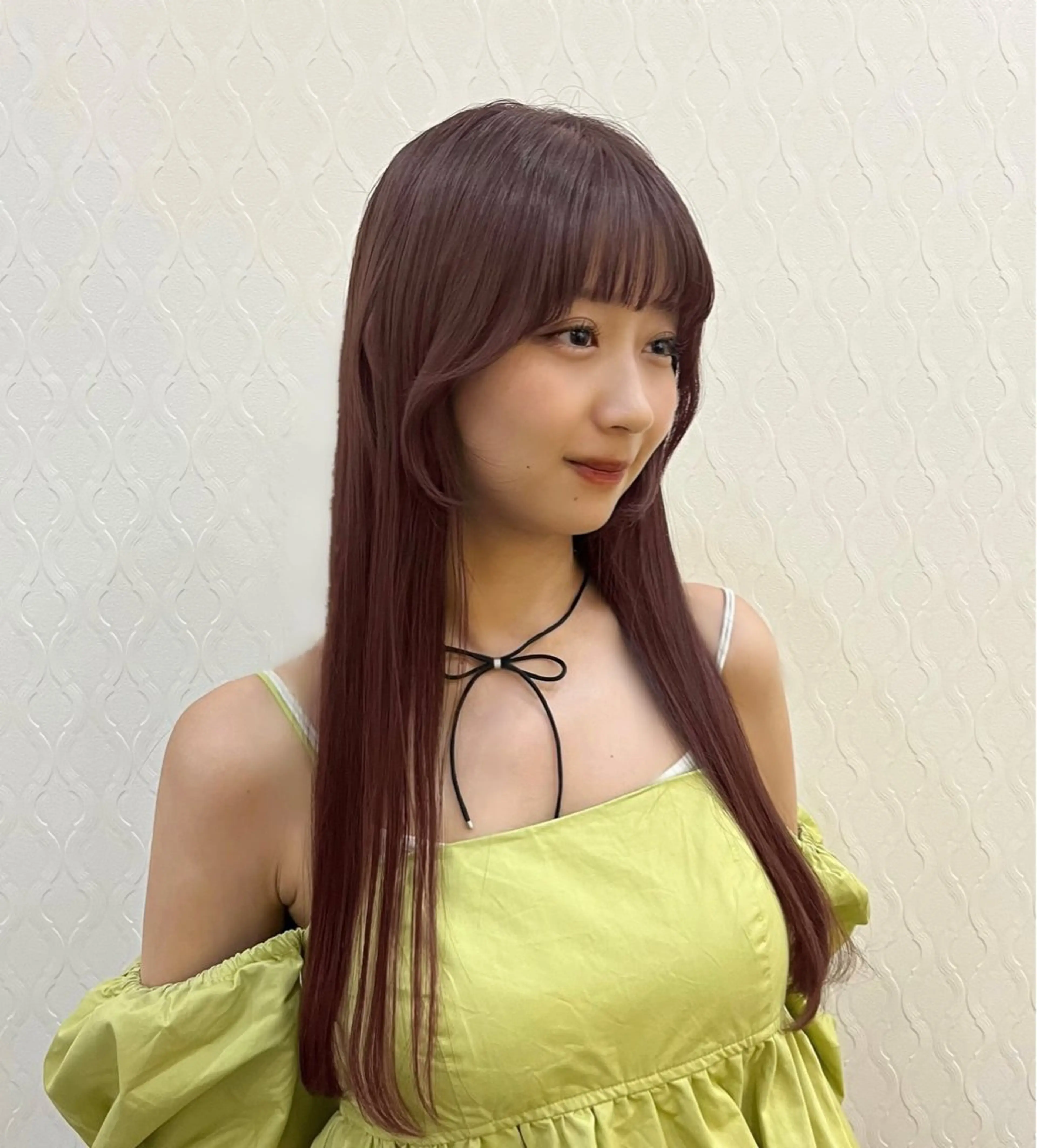 ロング カラー トリートメント 顔まわり/オフィス カラー/青栁優🔆のヘアスタイル