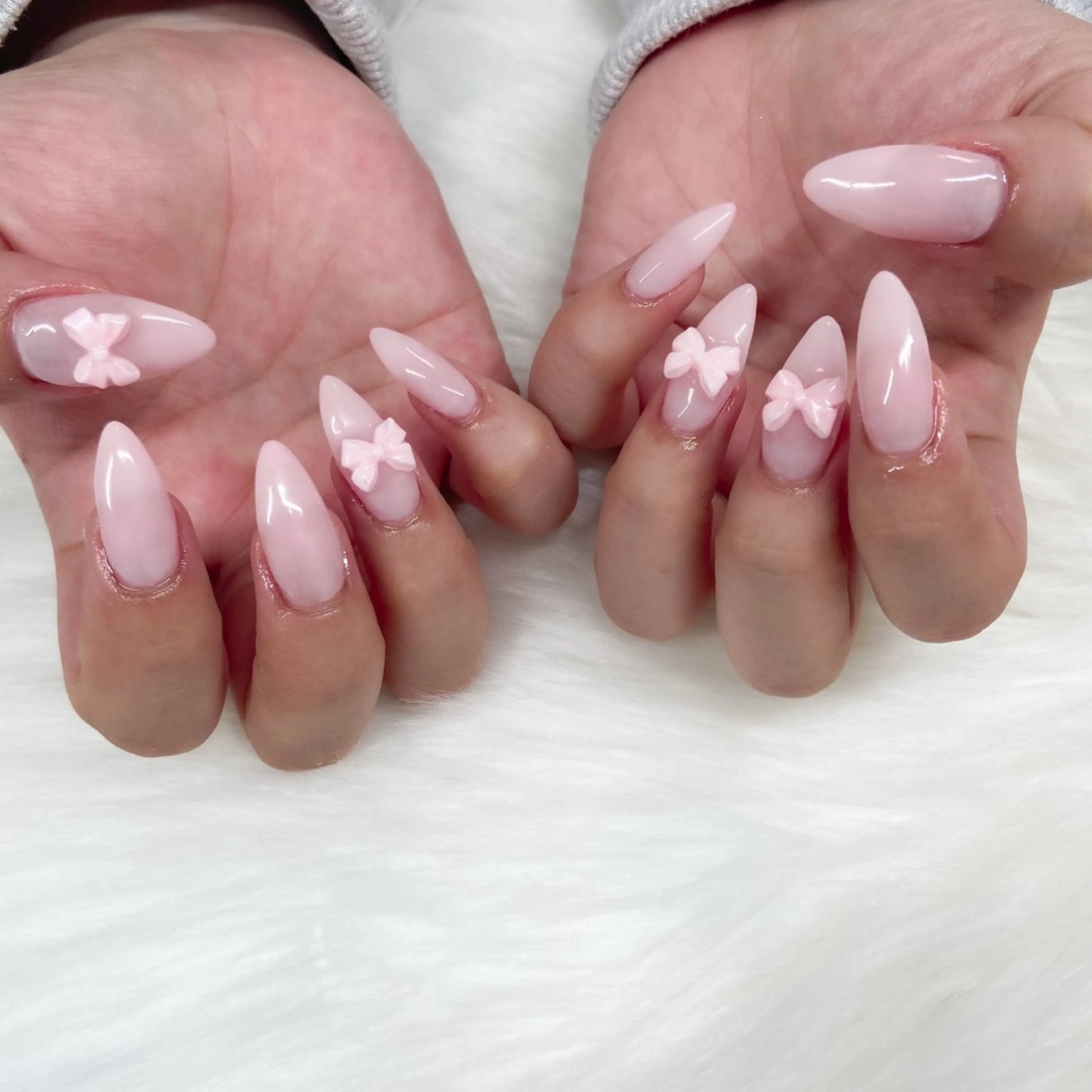 ネイル 長さ出し キラキラネイル ピンク ワンホンネイル べルミエール sakiのネイルデザイン