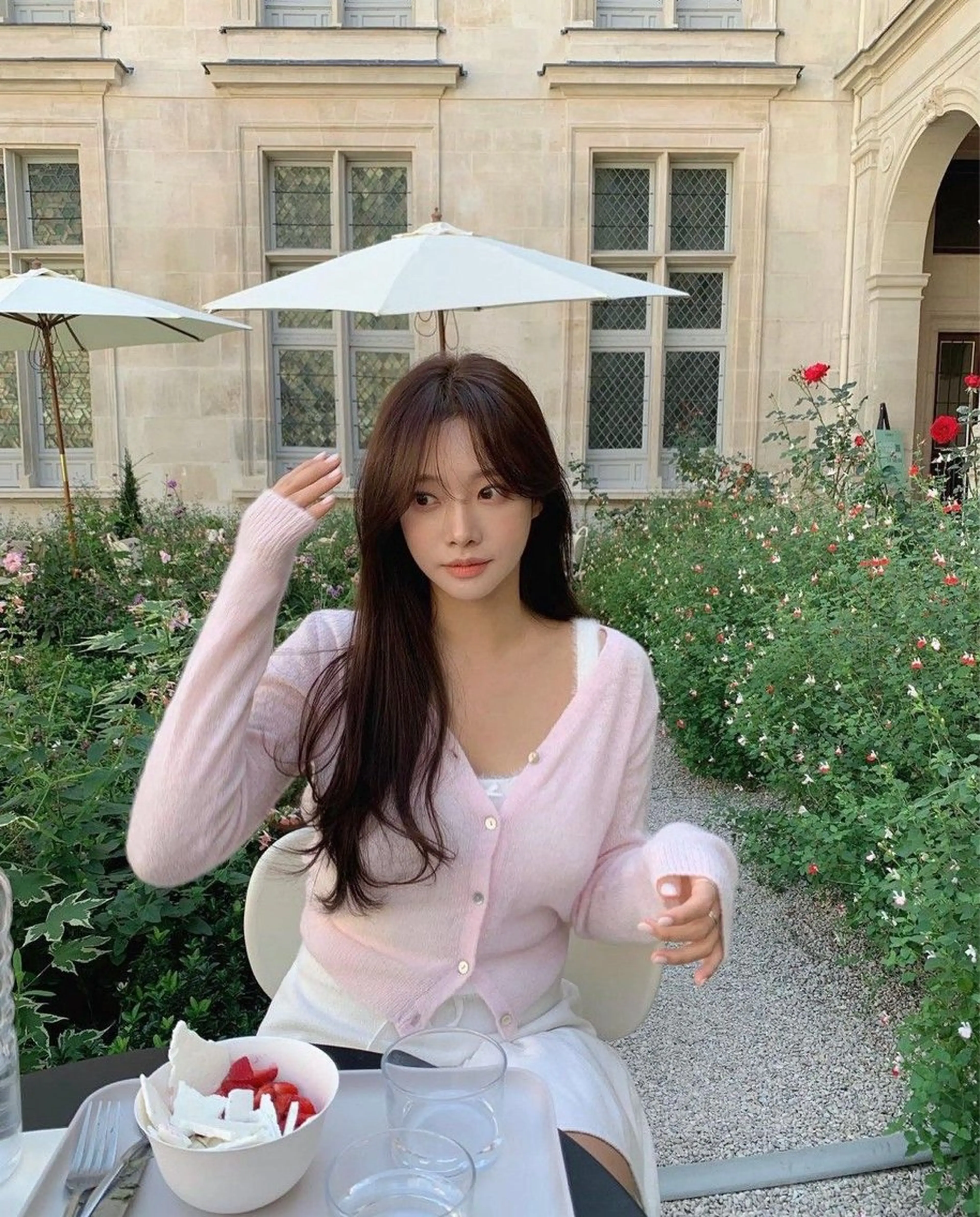 ロング カラー カット ヘアカラー トリートメント 莉乃/縮毛矯正/髪質 改善/艶カラーのヘアスタイル