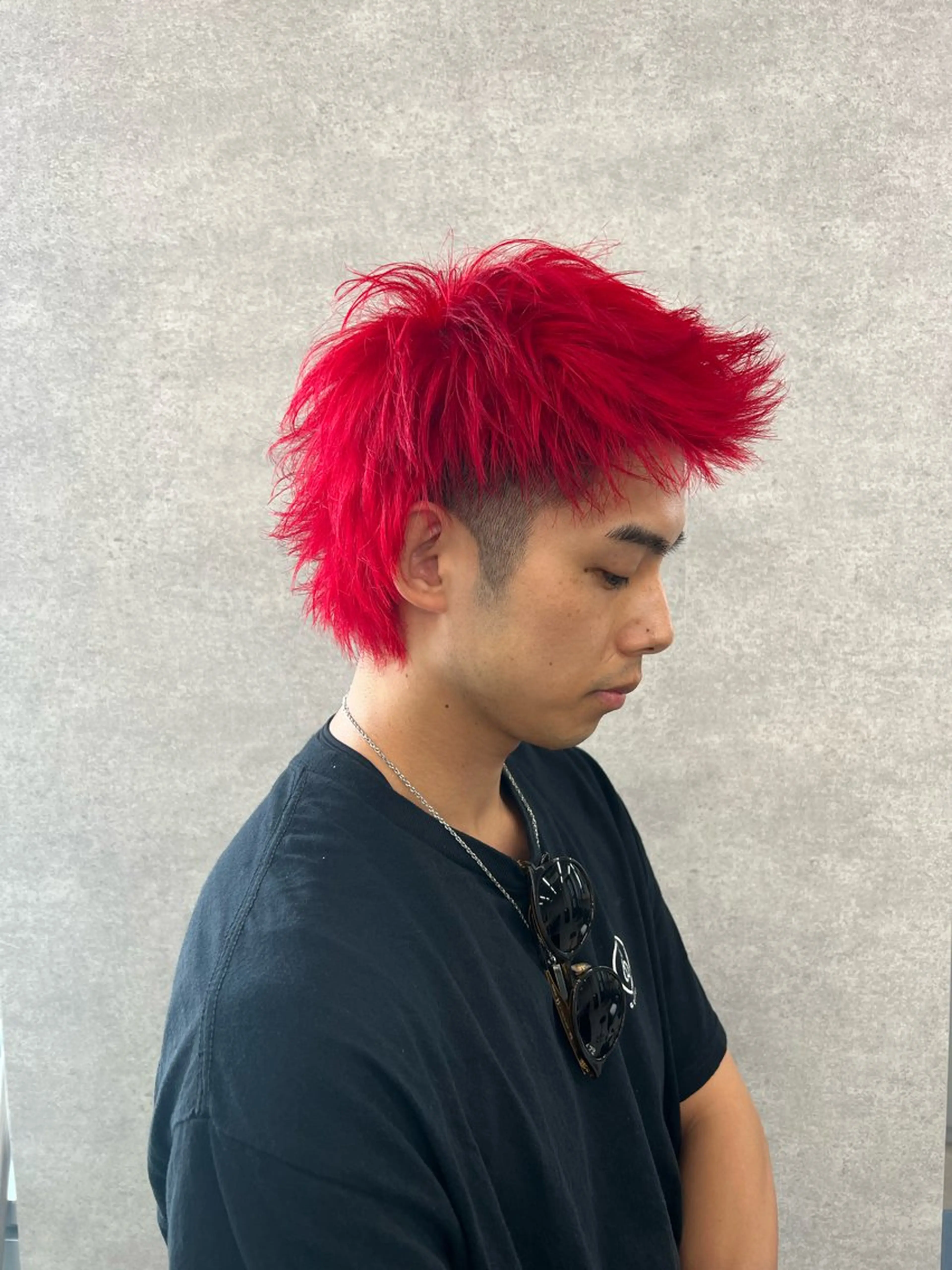 ショート カラー メンズ レッドカラー ショートヘア ヘアカラー 垢抜けハイトーン☀／ 笑顔の美容師／しゅんのヘアスタイル