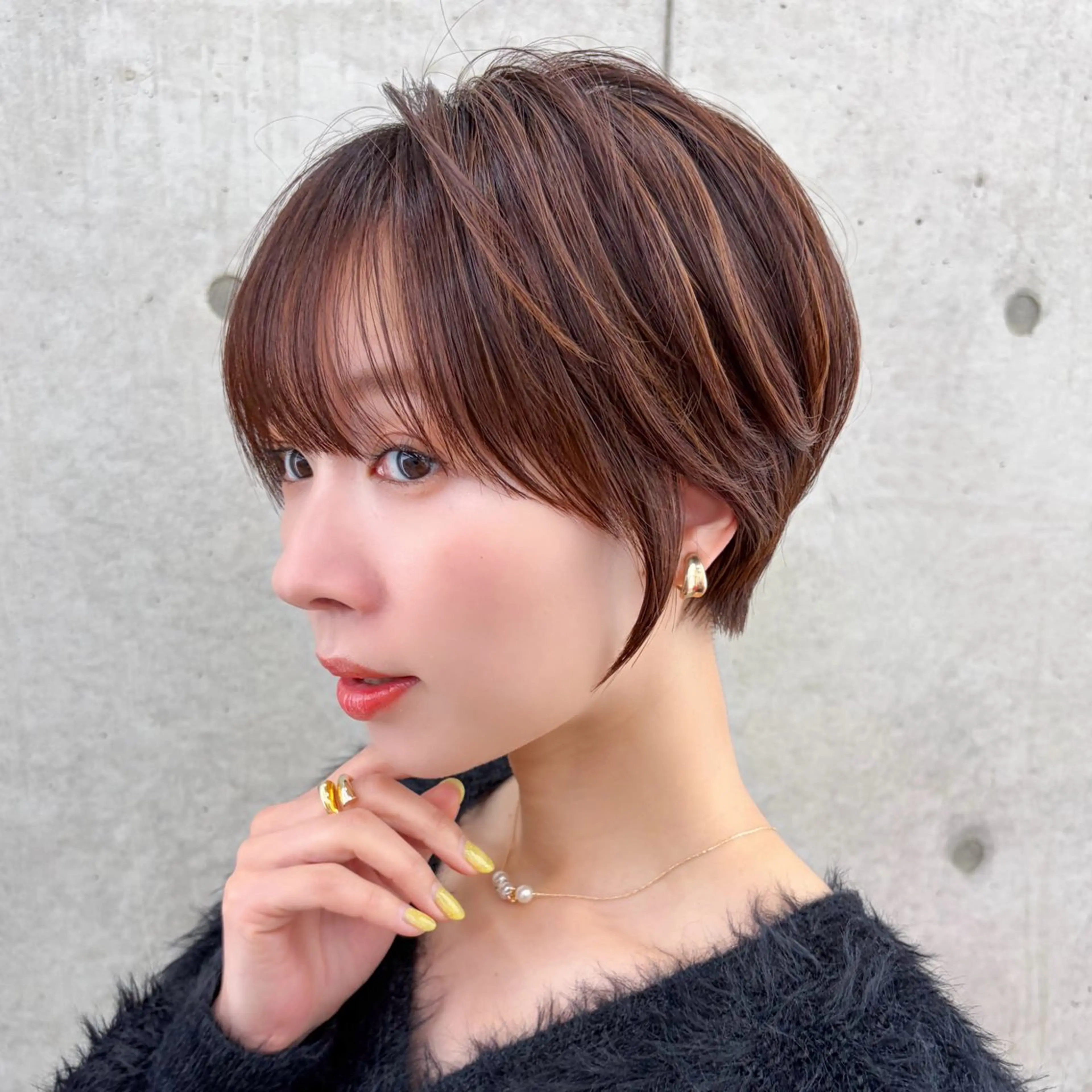 ショート ショート/レイヤー/ 縮毛矯正/ 渡邊莉玖のヘアスタイル