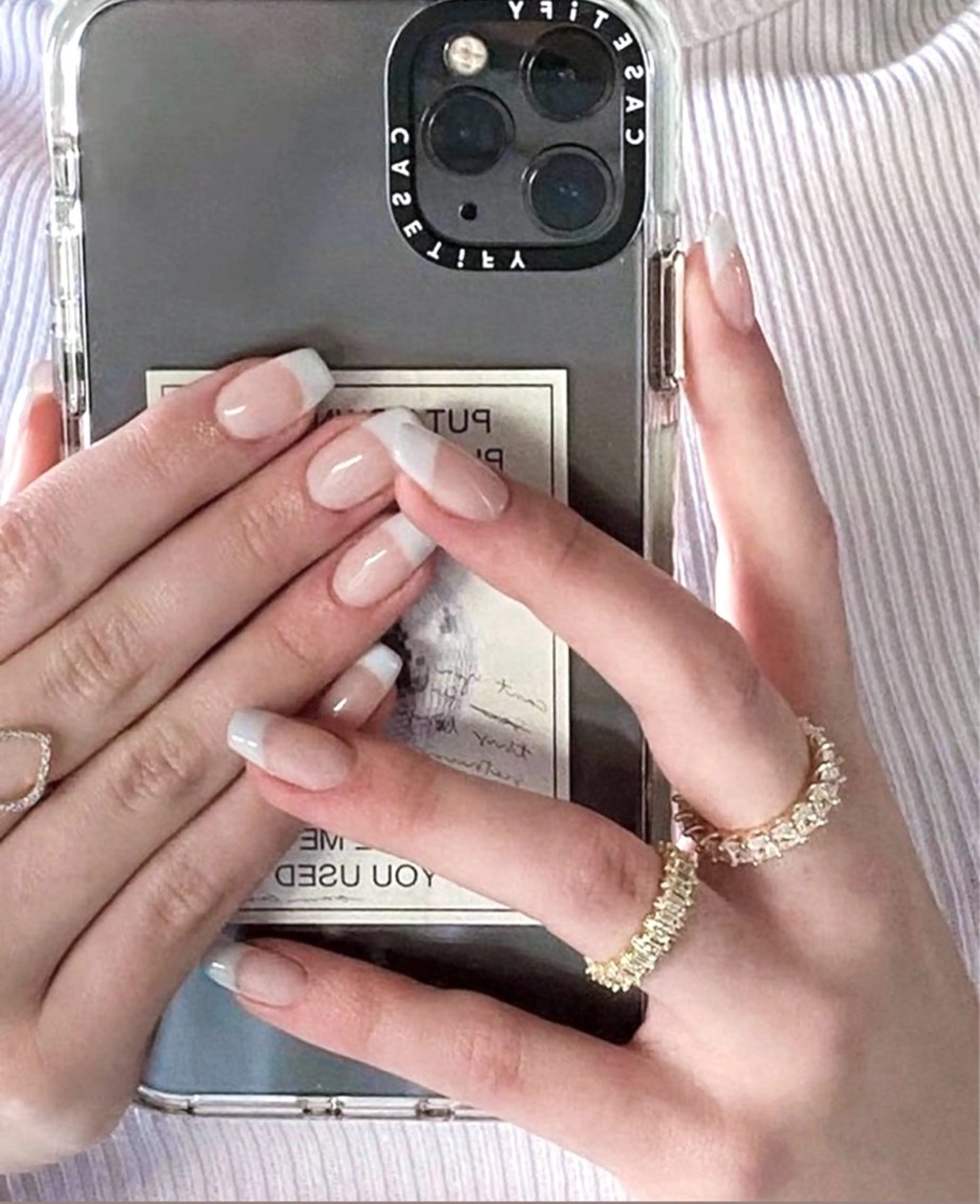 〈オフなし〉パラジェル🍨 クリア+フレンチ🪞🎀の写真