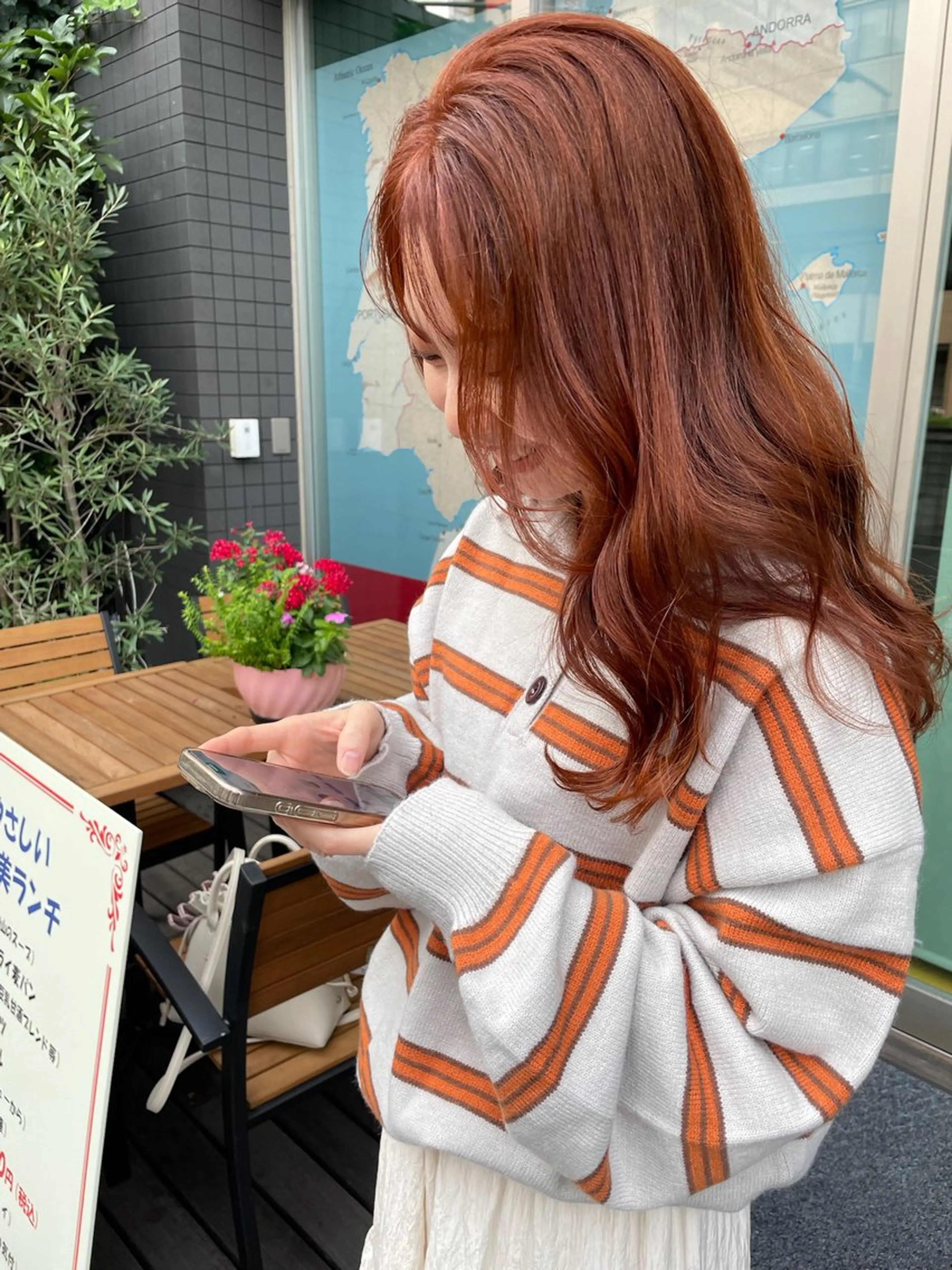 セミロング オレンジブラウン LA.MIU★ 八王子店Mayuのヘアスタイル