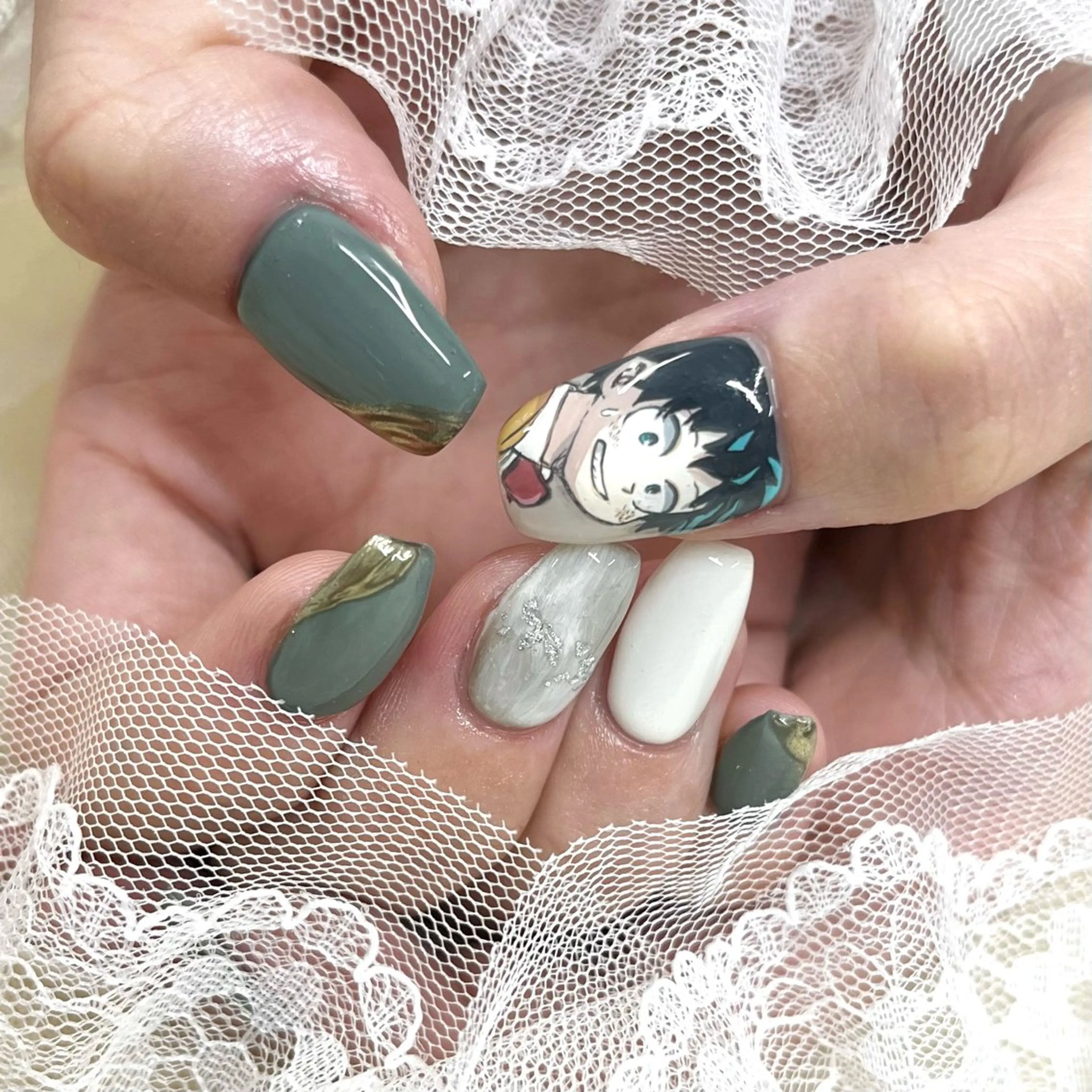 セミロング ネイル ハンドネイル 池袋痛ネイル Nok. 渡辺のネイルデザイン