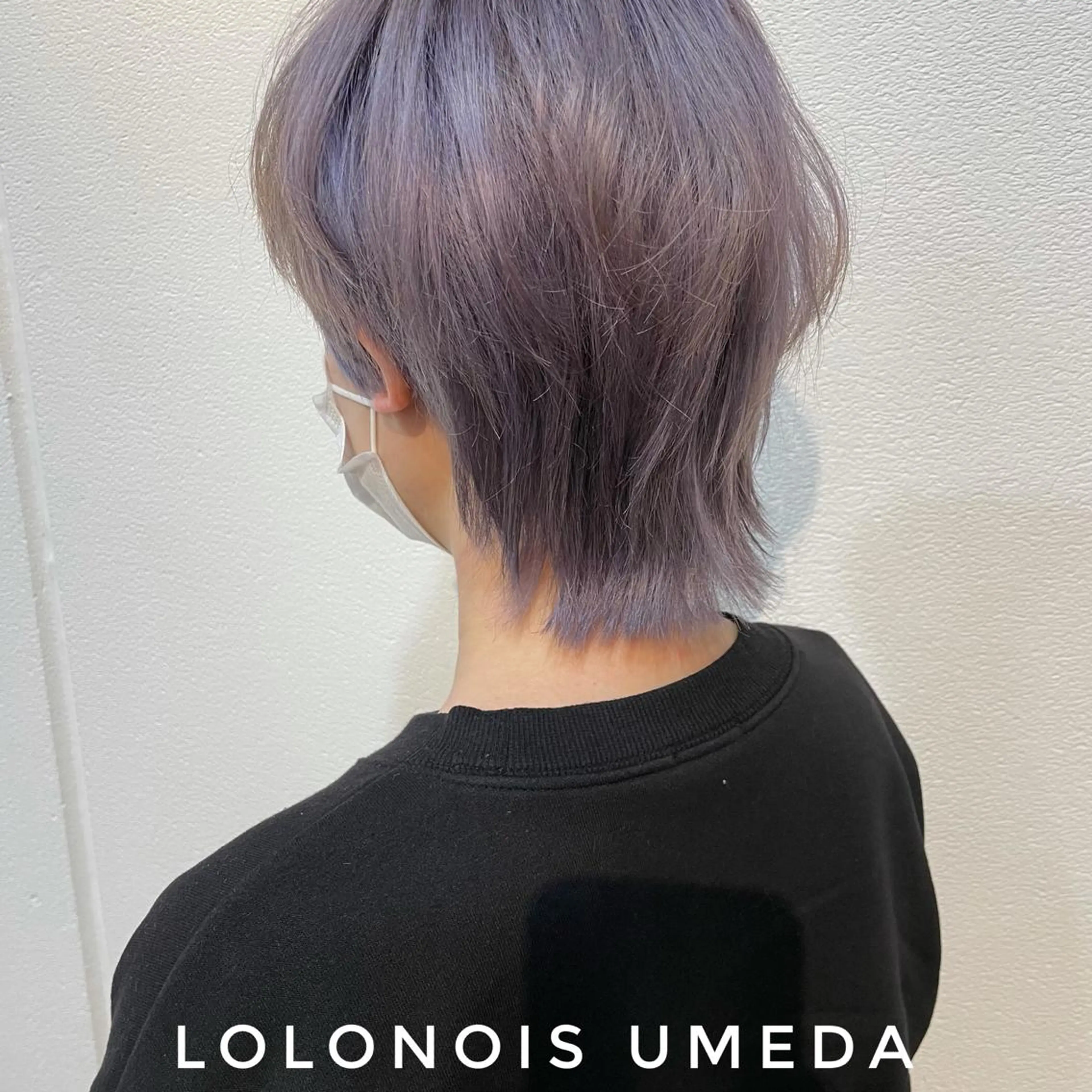 ショート カラー アッシュ ブリーチ ラベンダーカラー ラベンダーアッシュ Lolonois梅田 /Okazaki:)のヘアスタイル