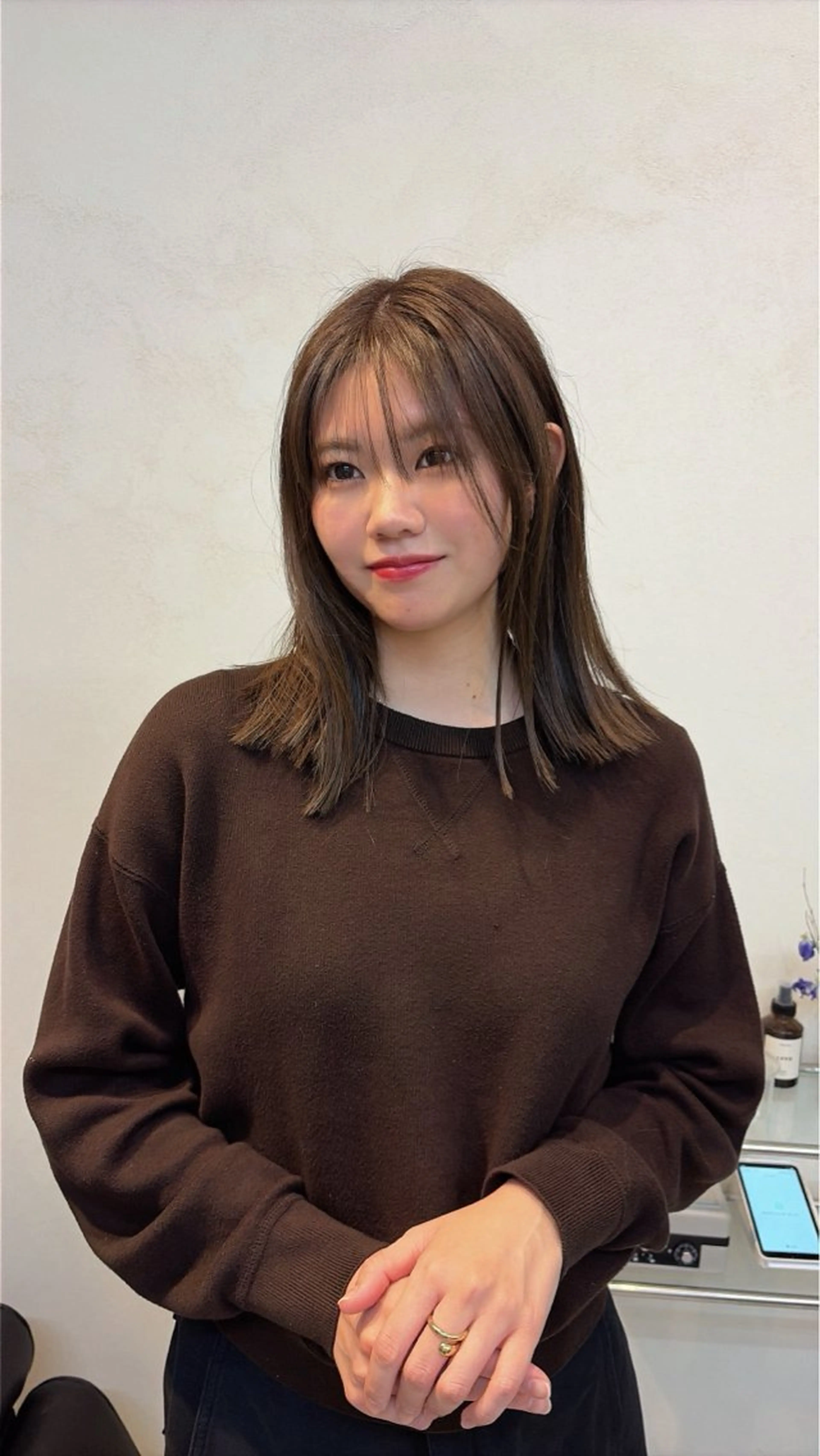 ミディアム カット ヘアカラー iet.所属・ウルフ/ボブ/耳ツボ ジュエリー◎ricoのヘアスタイル