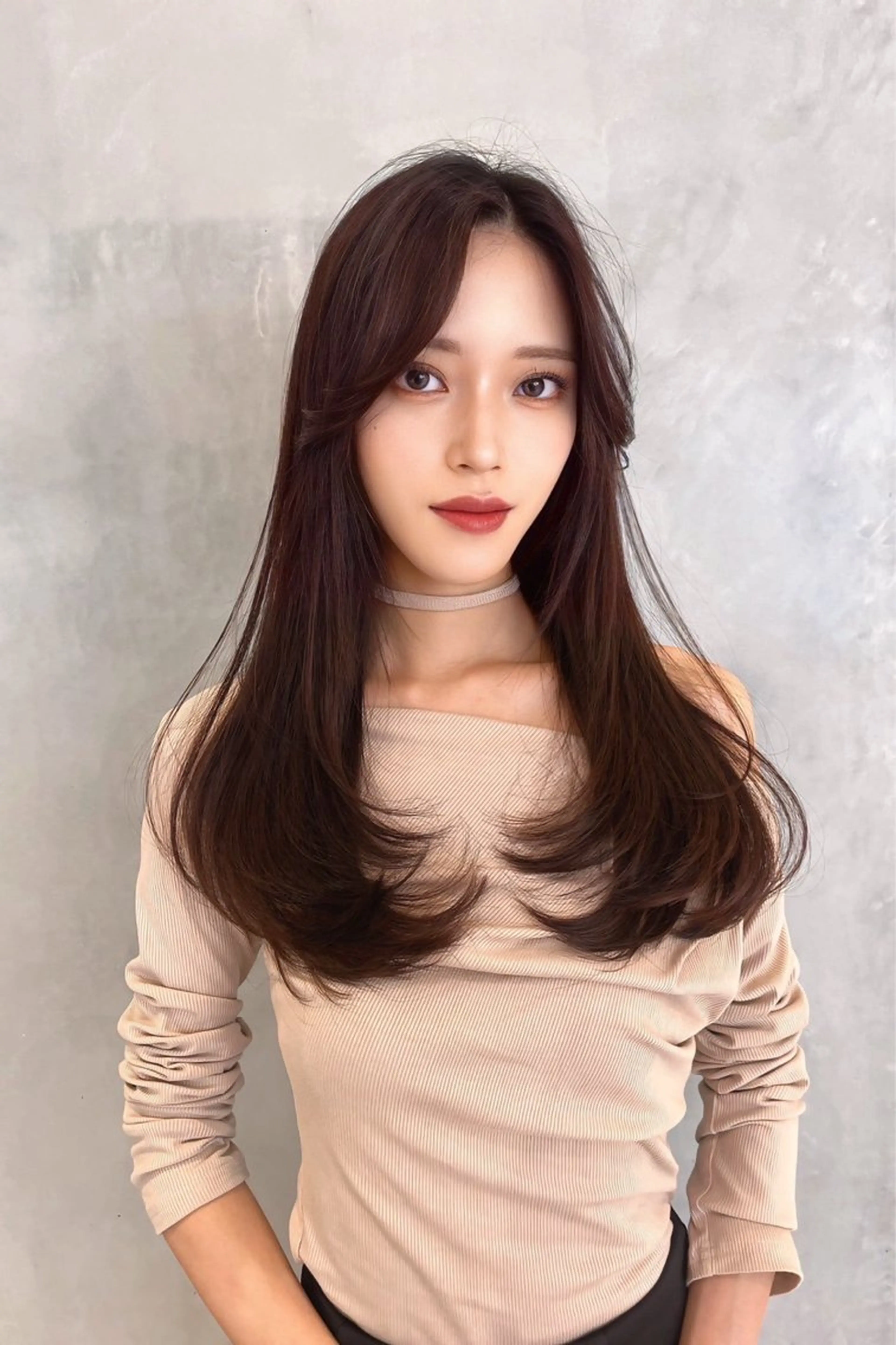 ロング カラー カット ヘアカラー トリートメント レイヤー\髪質改善 /透け感カラー/艶髪のヘアスタイル