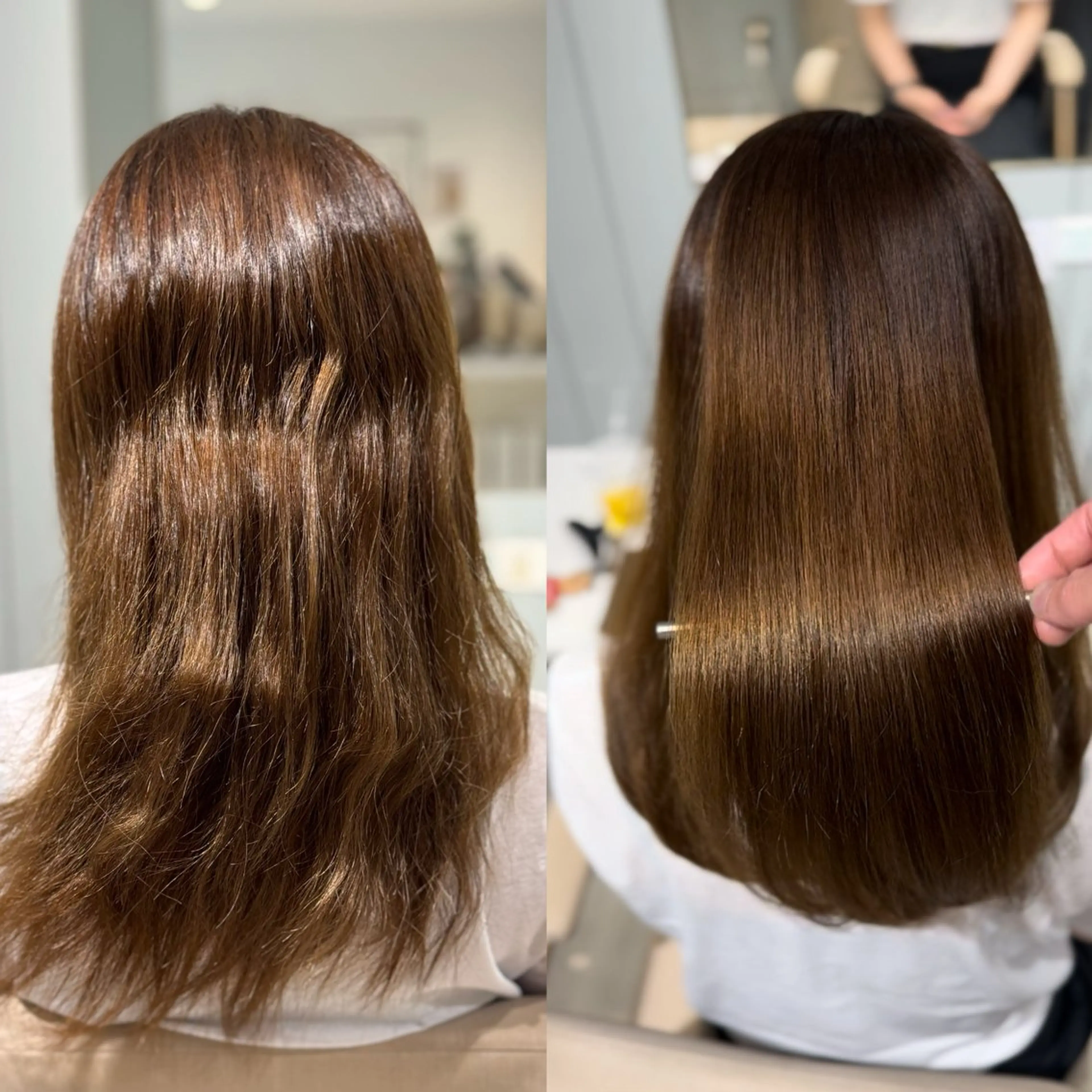 セミロング ナカオ/酸性縮毛矯正 髪質改善/レイヤー/のヘアスタイル