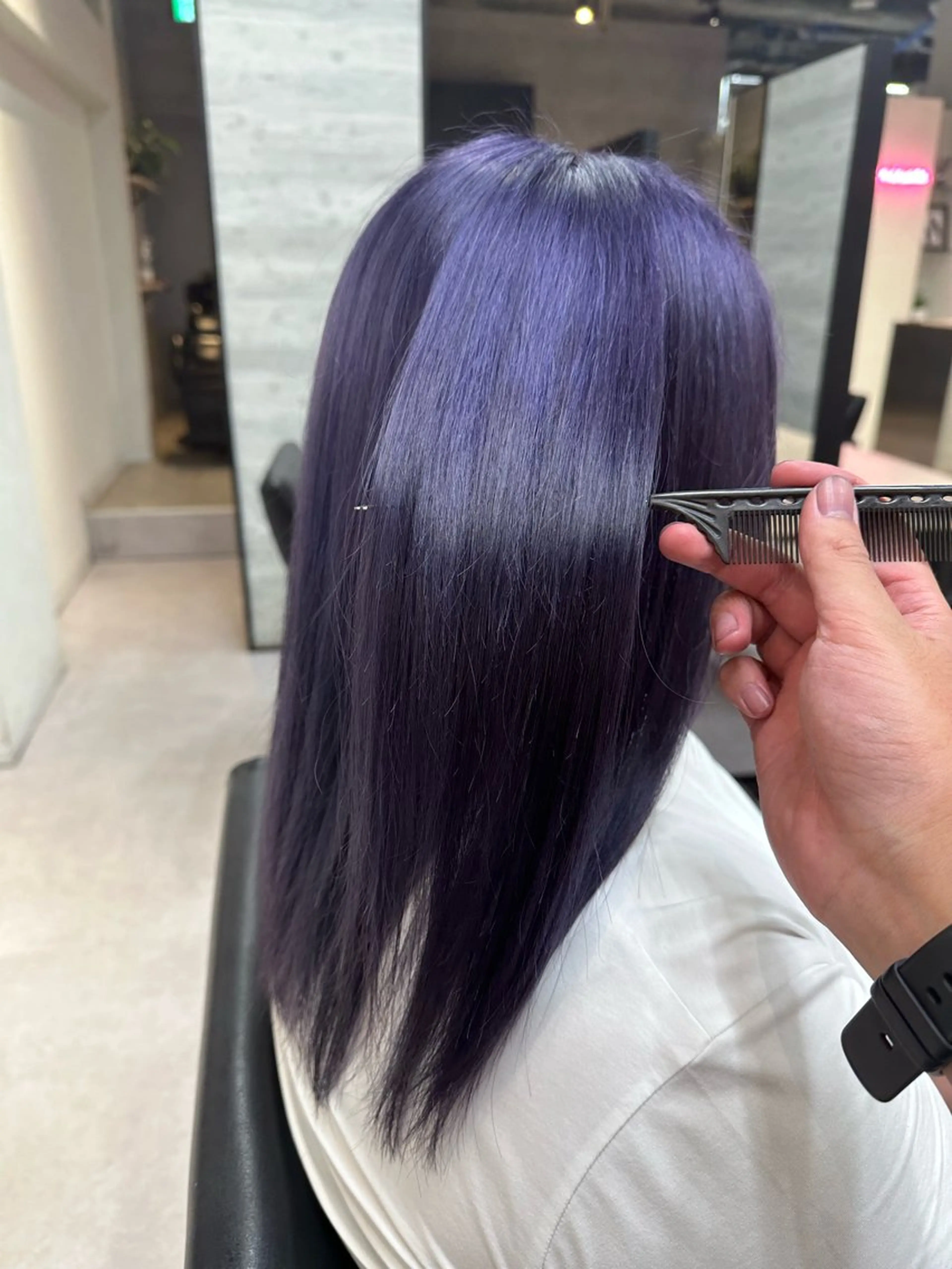 セミロング カラー セミロングパーマ アディクシーカラー ブリーチ ダブルカラー 縮毛矯正 🪞個室サロン/韓国 艶髪/keito🪞のヘアスタイル