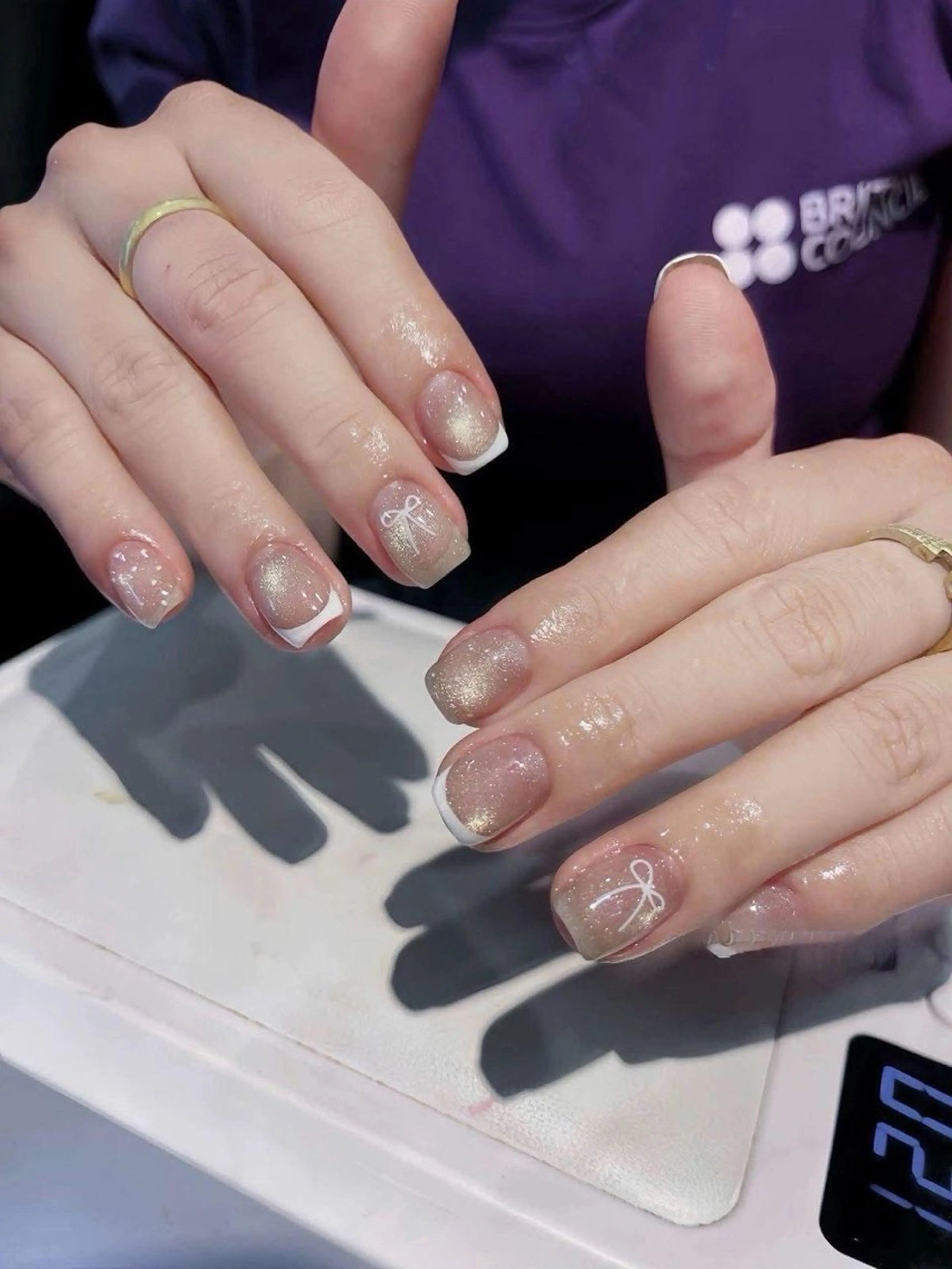 ネイル チークネイル フレンチネイル グラデーション キラキラネイル 韓国ネイル Minette nailHuongのネイルデザイン