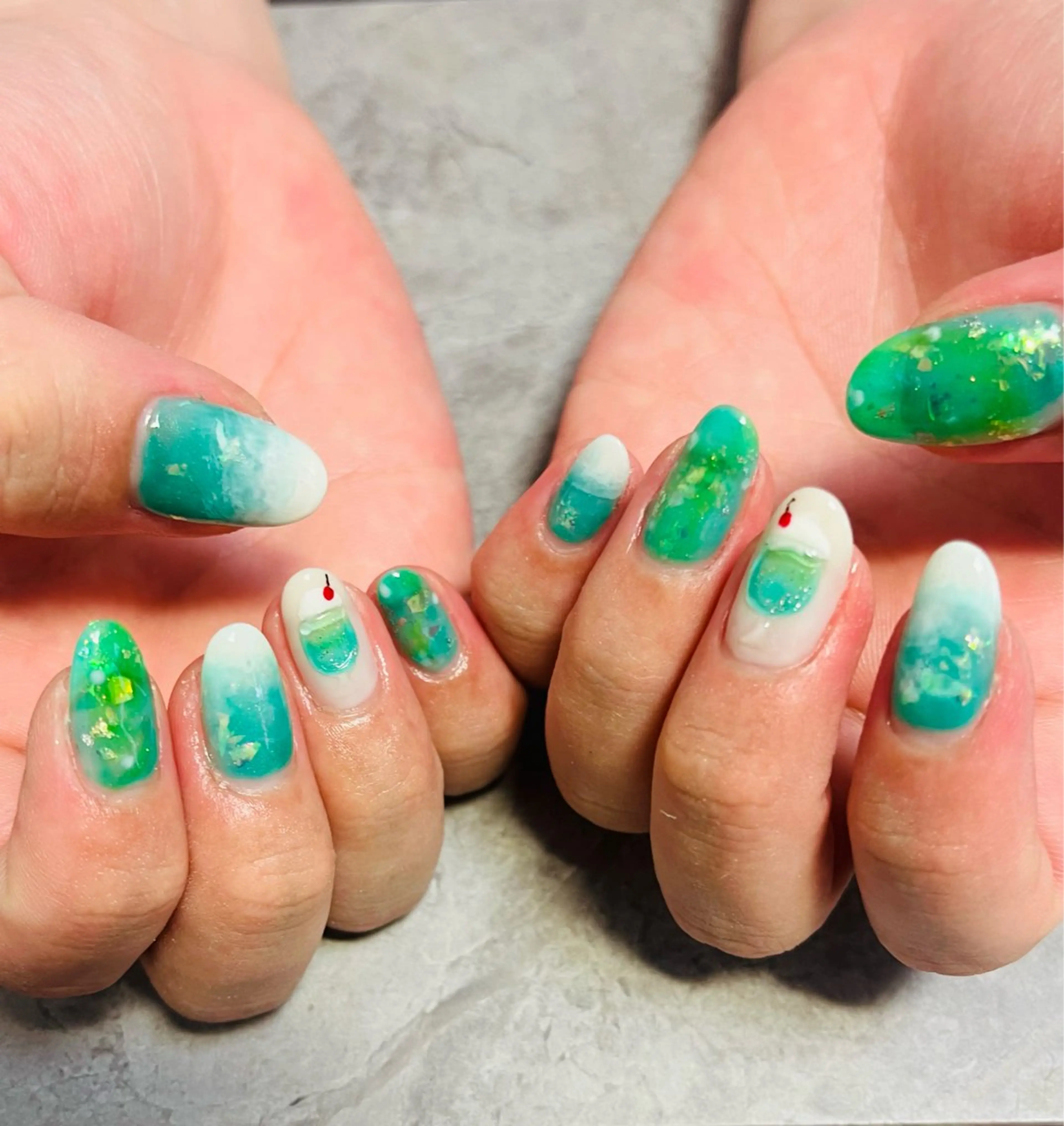 ネイル 持ち込み 夏ネイル Felice所属・ベテランネイル cnc  nailのネイルデザイン