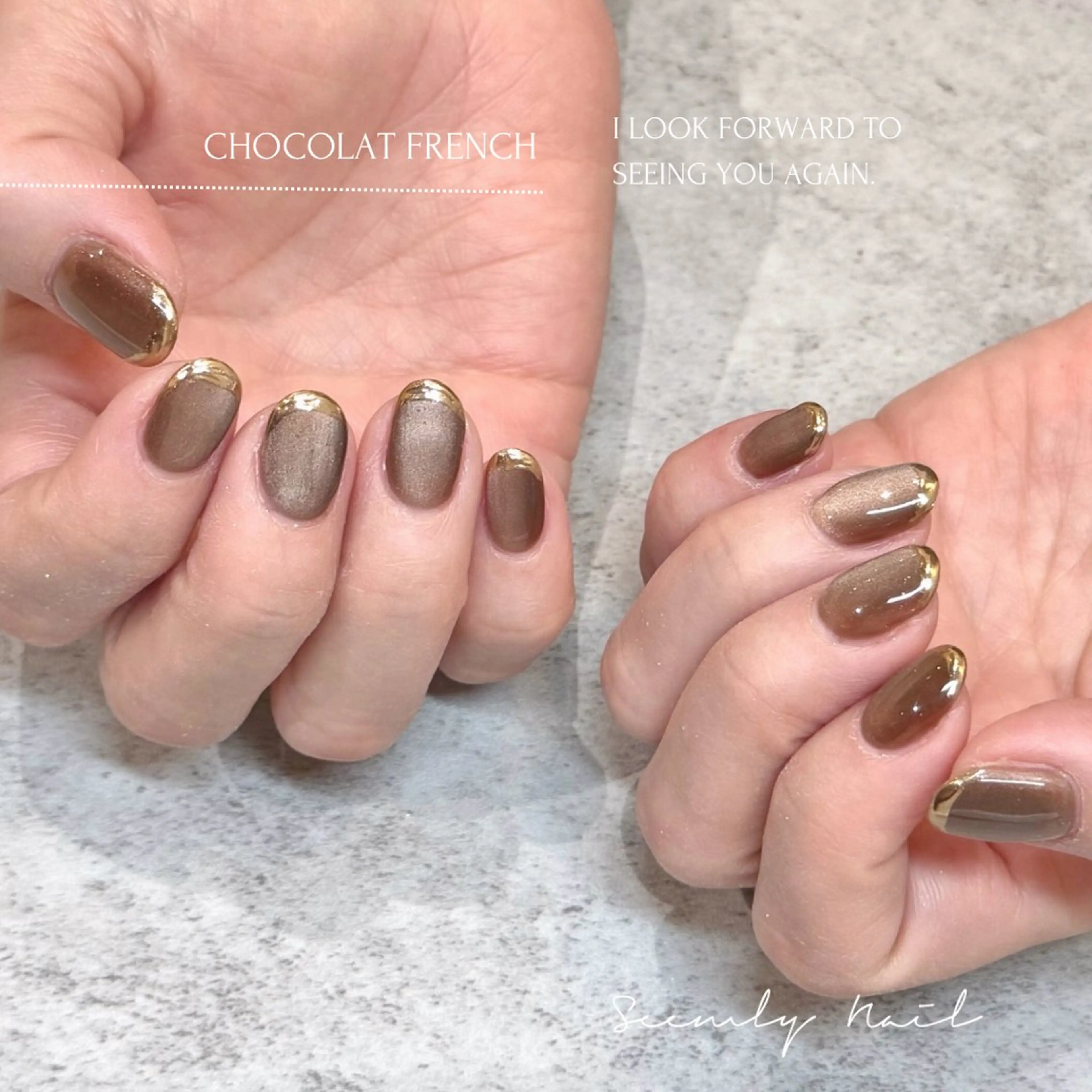 ネイル フレンチネイル ジェルネイル マグネットネイル パラジェル リボン ハンドネイル Seemly 千田町店所属・フラワーパラジェル 🌸シームリーエミのネイルデザイン