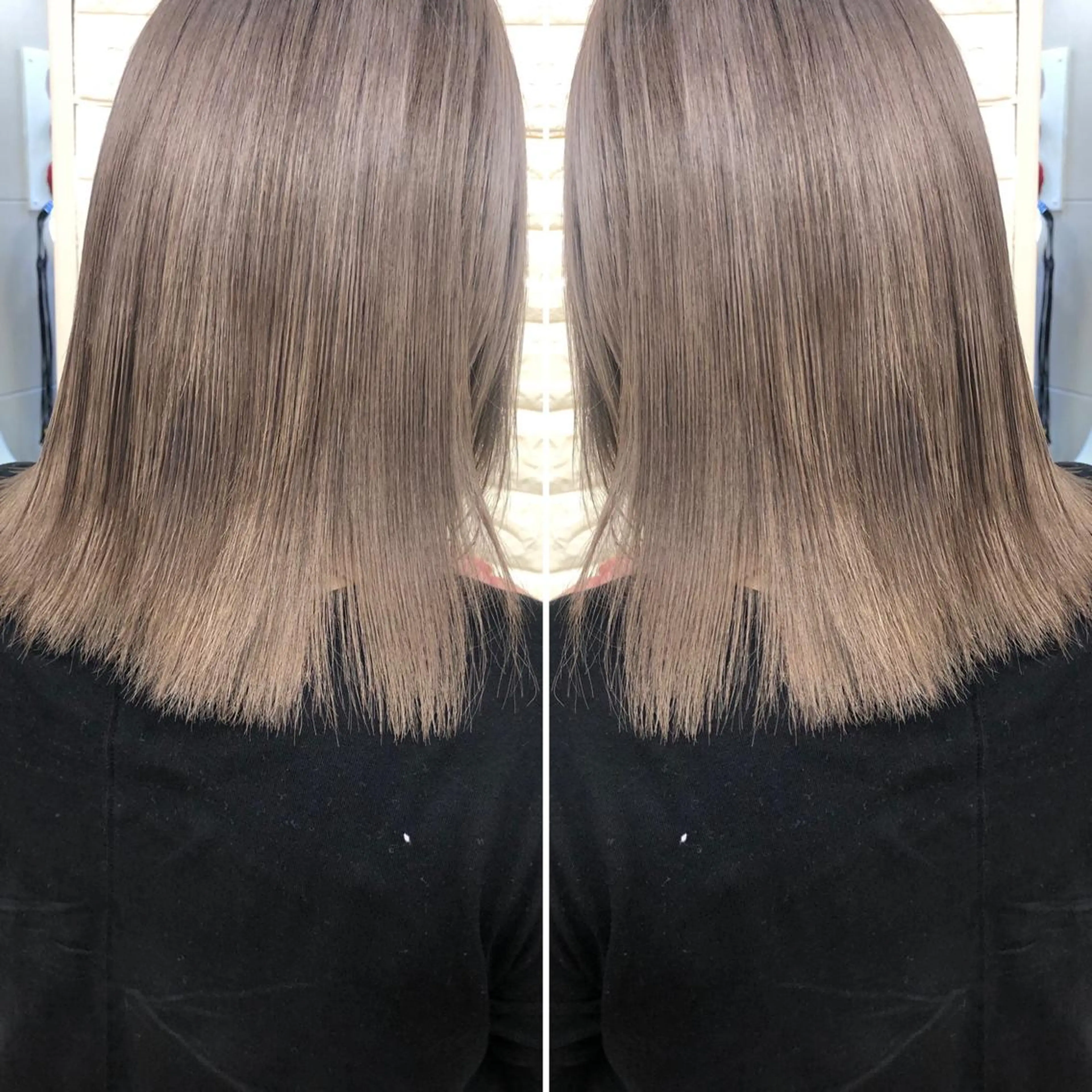 ミディアム カラー ベージュカラー ブリーチ ケアブリーチ セピアベージュ ヘアカラー トリートメント famille所属・famille ファミーユのヘアスタイル