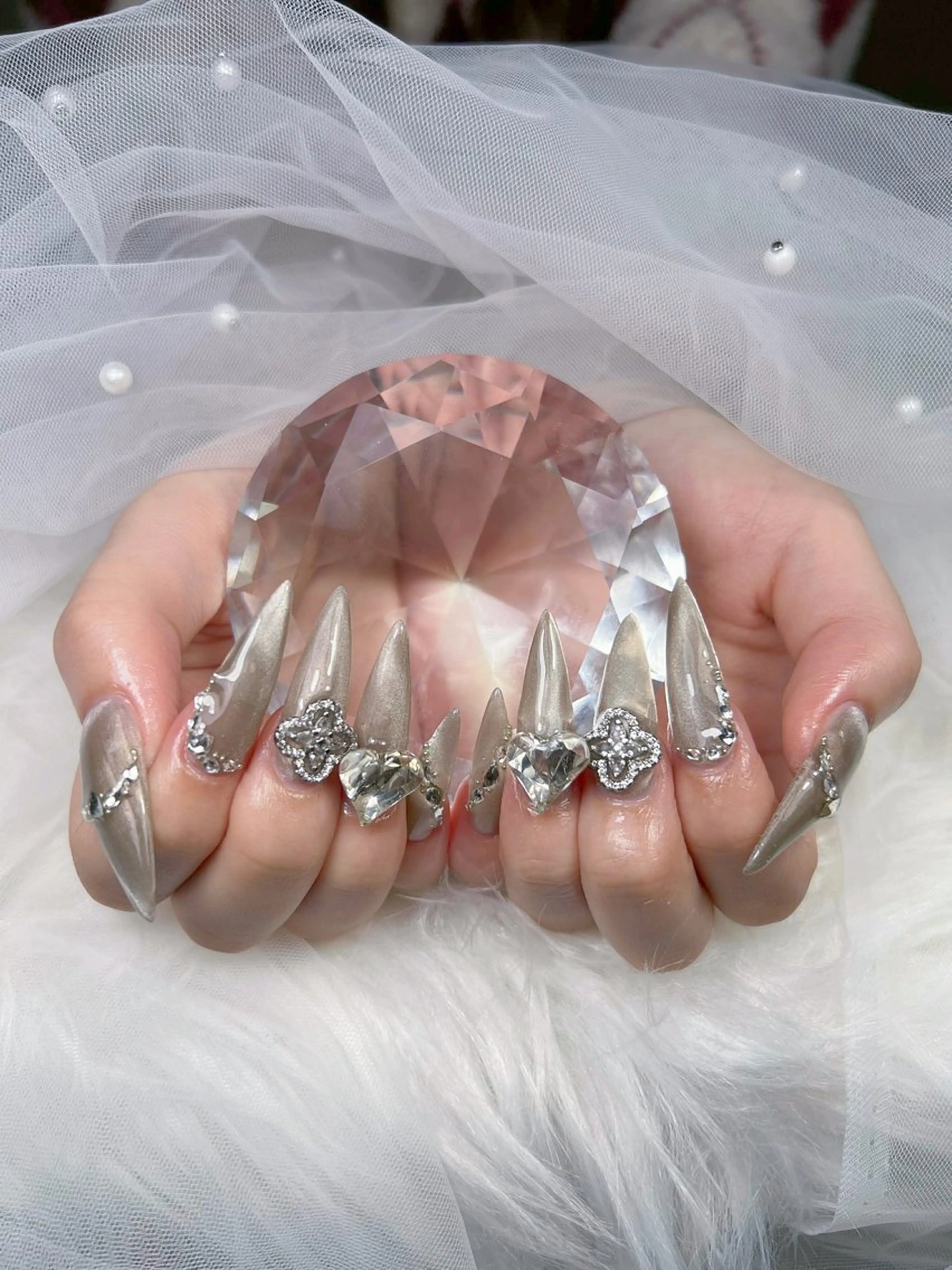 ネイル アートネイル オーロラネイル チークネイル 長さ出し フットネイル Miya_nail所属・Miya _nailのネイルデザイン