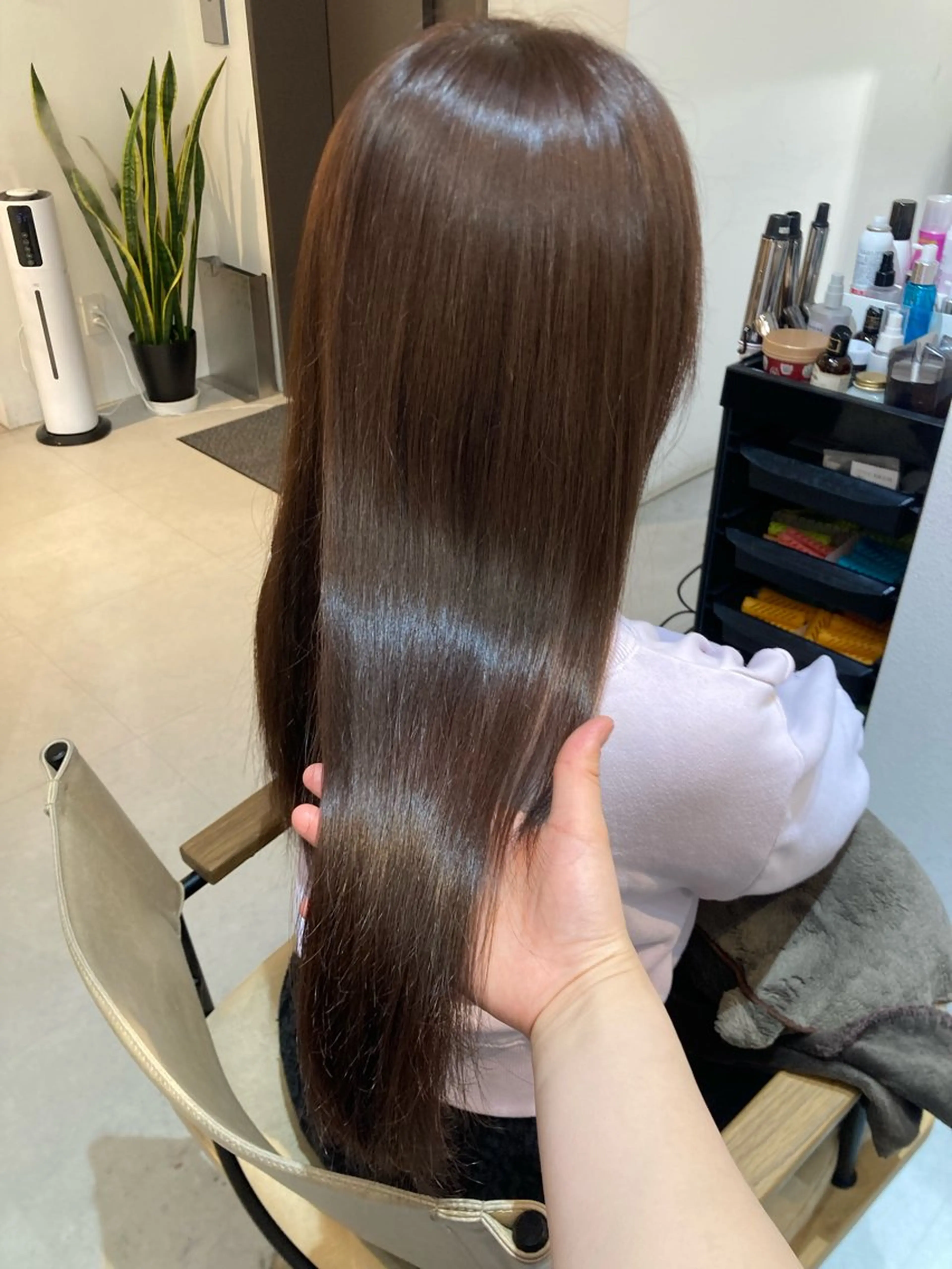 ロング カット ヘアカラー トリートメント ✨色持ちの良い艶 カラー✨蟹江真世のヘアスタイル