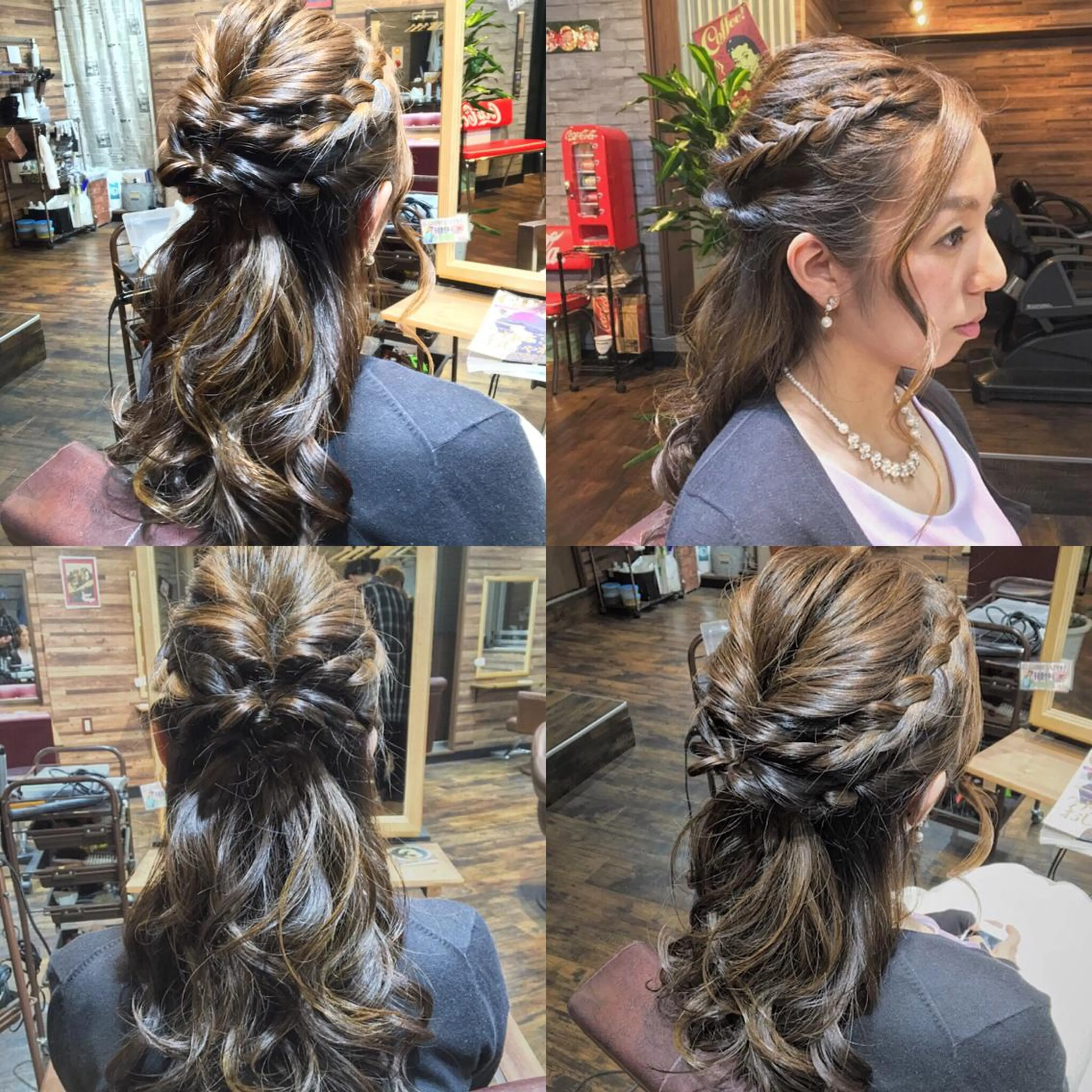 ロング カラー ヘアアレンジ ハーフアップ ベージュカラー MITSU ✂️のヘアスタイル