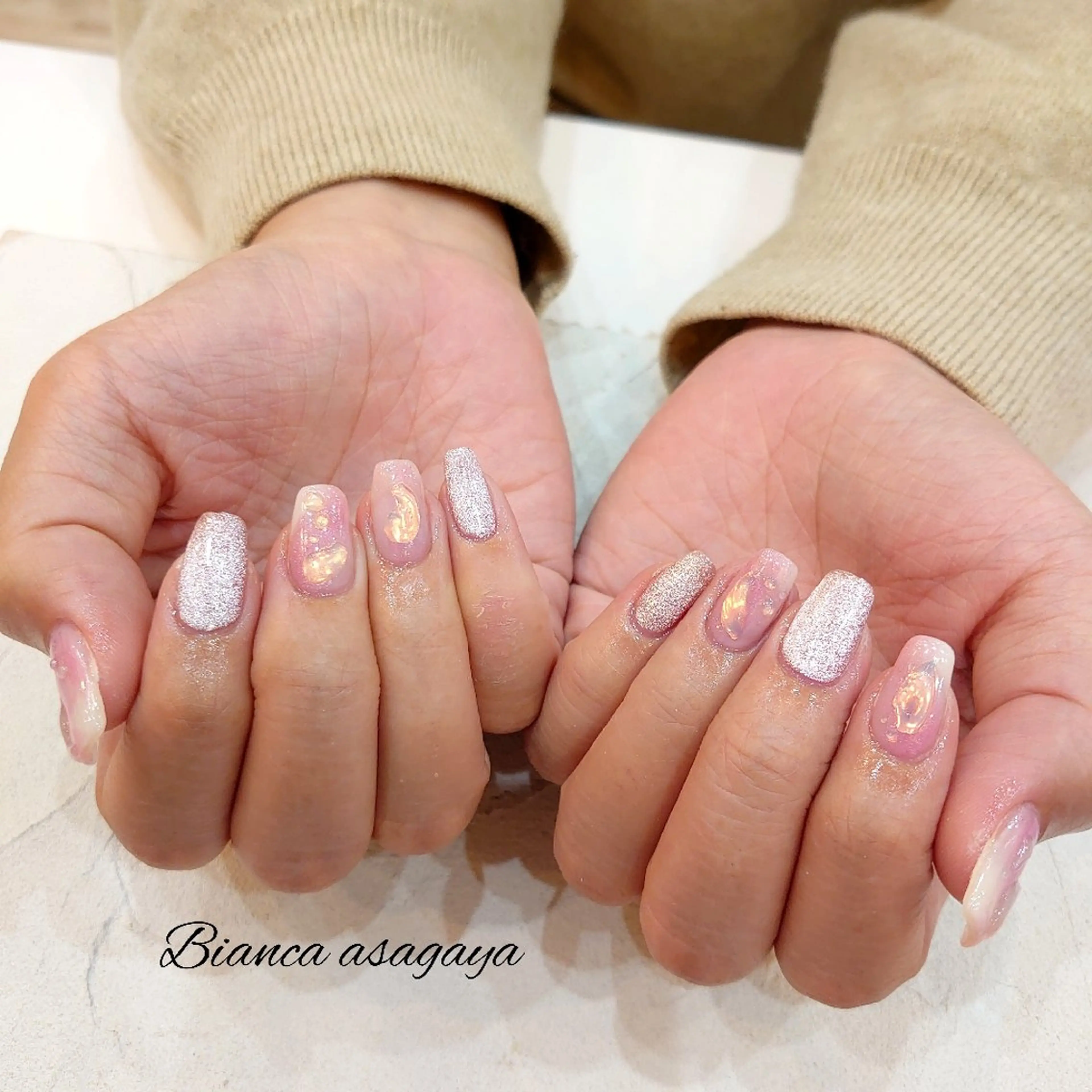 ネイル ジェルネイル ニュアンスネイル パラジェル 春ネイル ハンドネイル Bianca TANAKAのネイルデザイン