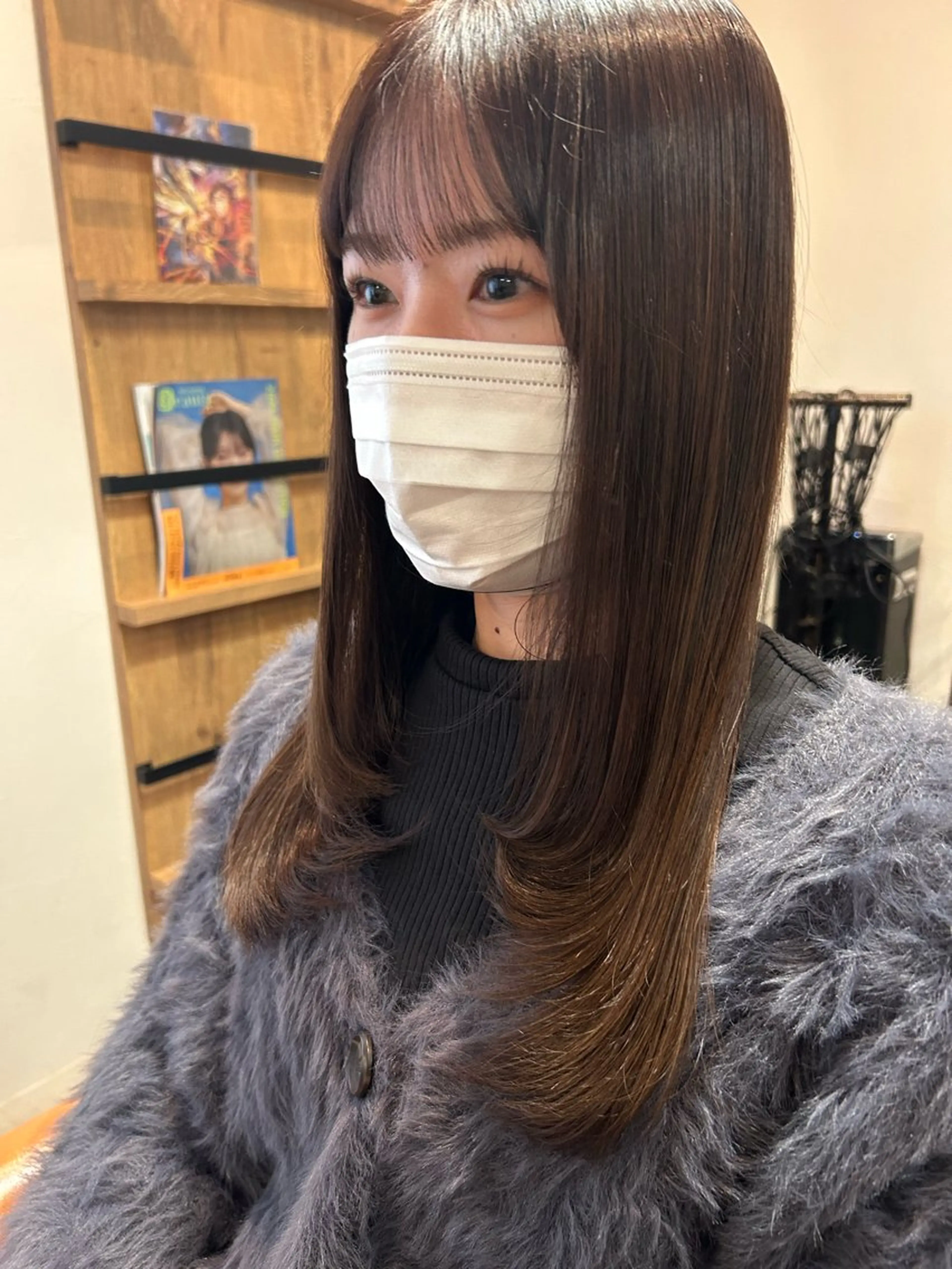 セミロング レイヤーカット カット ヘアカラー トリートメント ボブ/暖色/透明 感カラー/Sachiのヘアスタイル