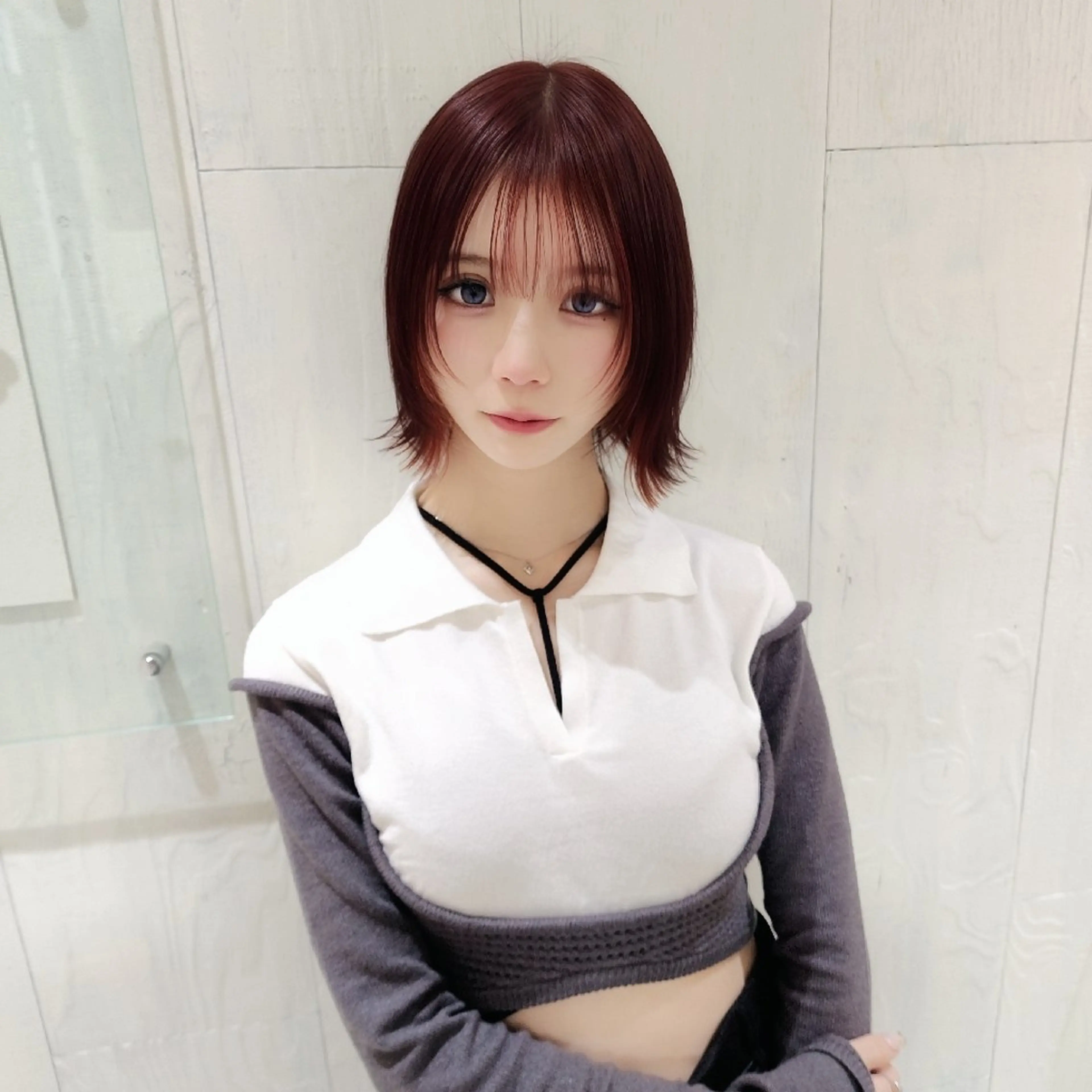 ショート カラー ボブレイヤー ブラウンカラー レッドカラー レッドブラウン ボブ カット ヘアカラー トリートメント レイヤーカット/ ウルフカット/大橋 のヘアスタイル