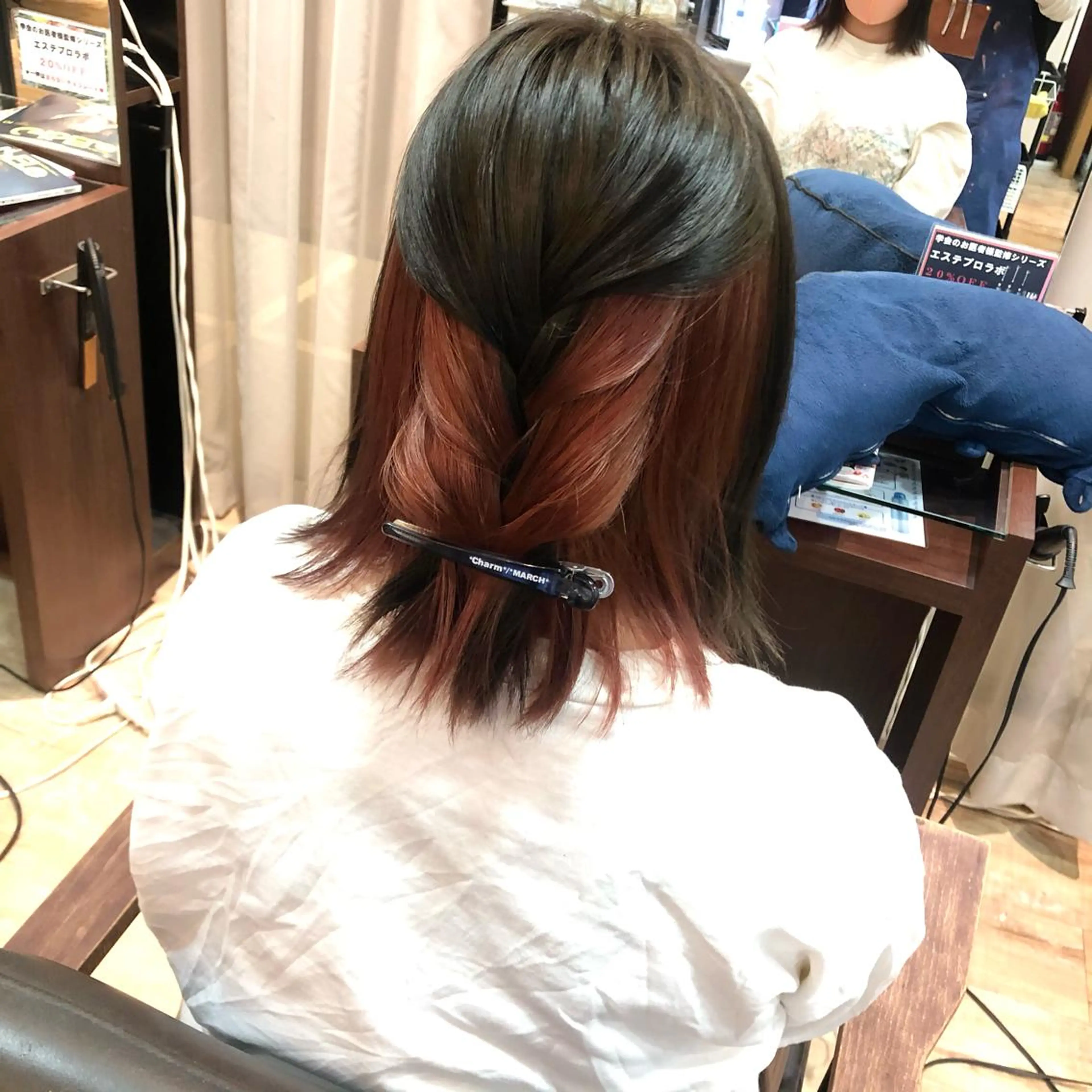 ミディアム カラー インナーカラー ピンクカラー 大阪長居🌱野見山 卓也のヘアスタイル