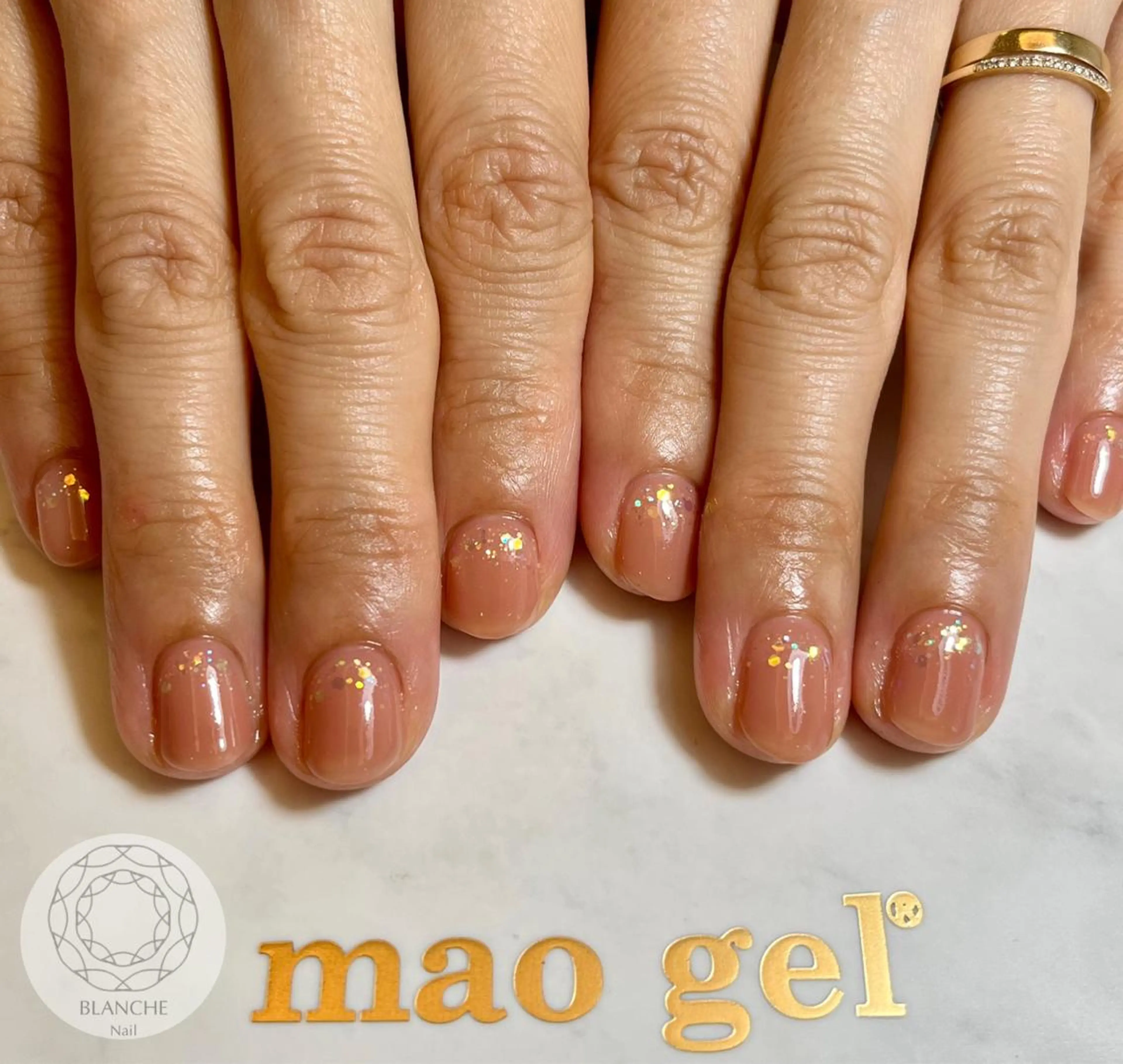 ネイル ジェルネイル オフィスネイル オレンジ パラジェル シンプルネイル BLANCHE Nailのネイルデザイン