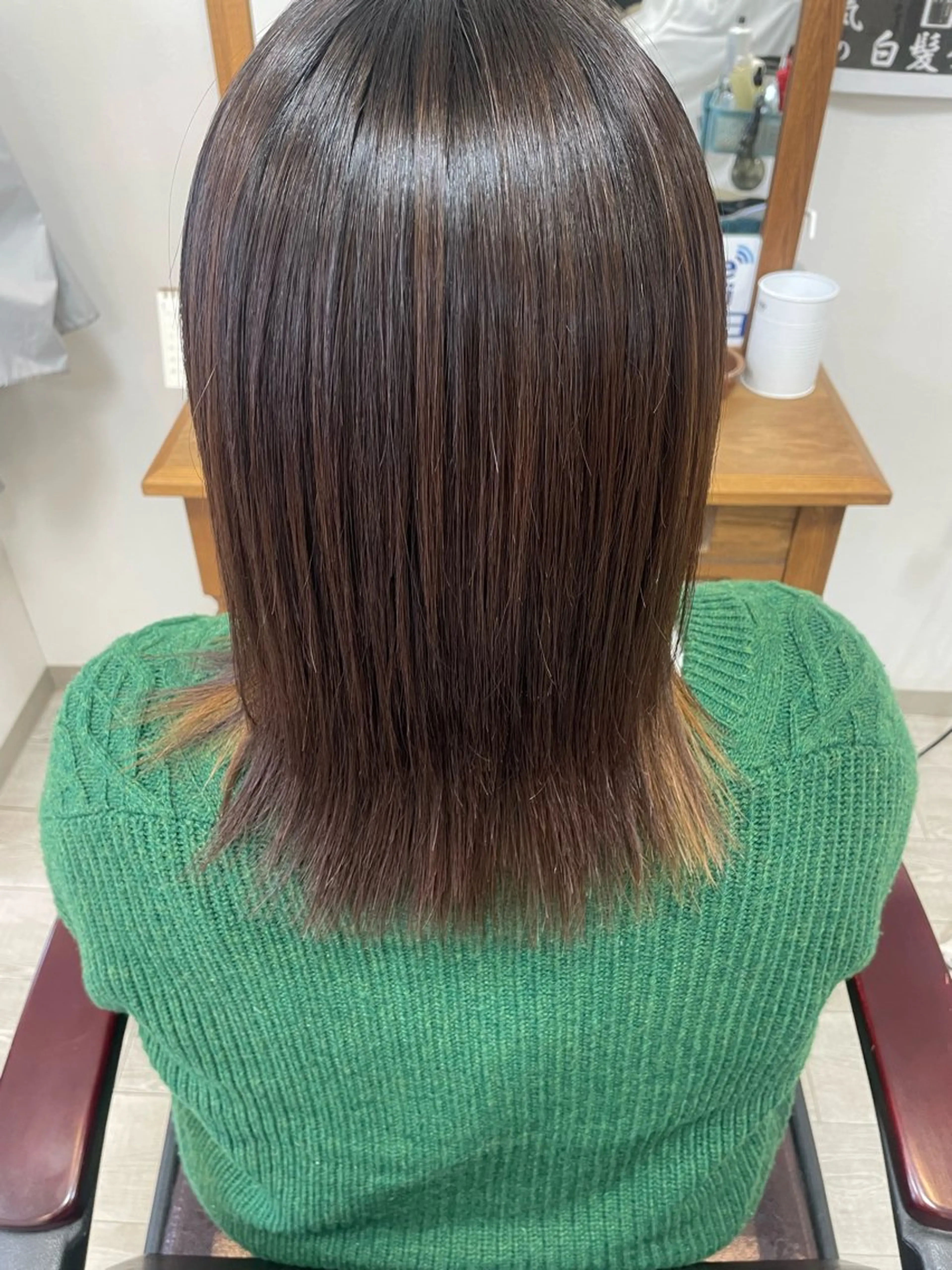 ミディアム 縮毛矯正 アイブロウ◎ rista藤岡佳世のヘアスタイル