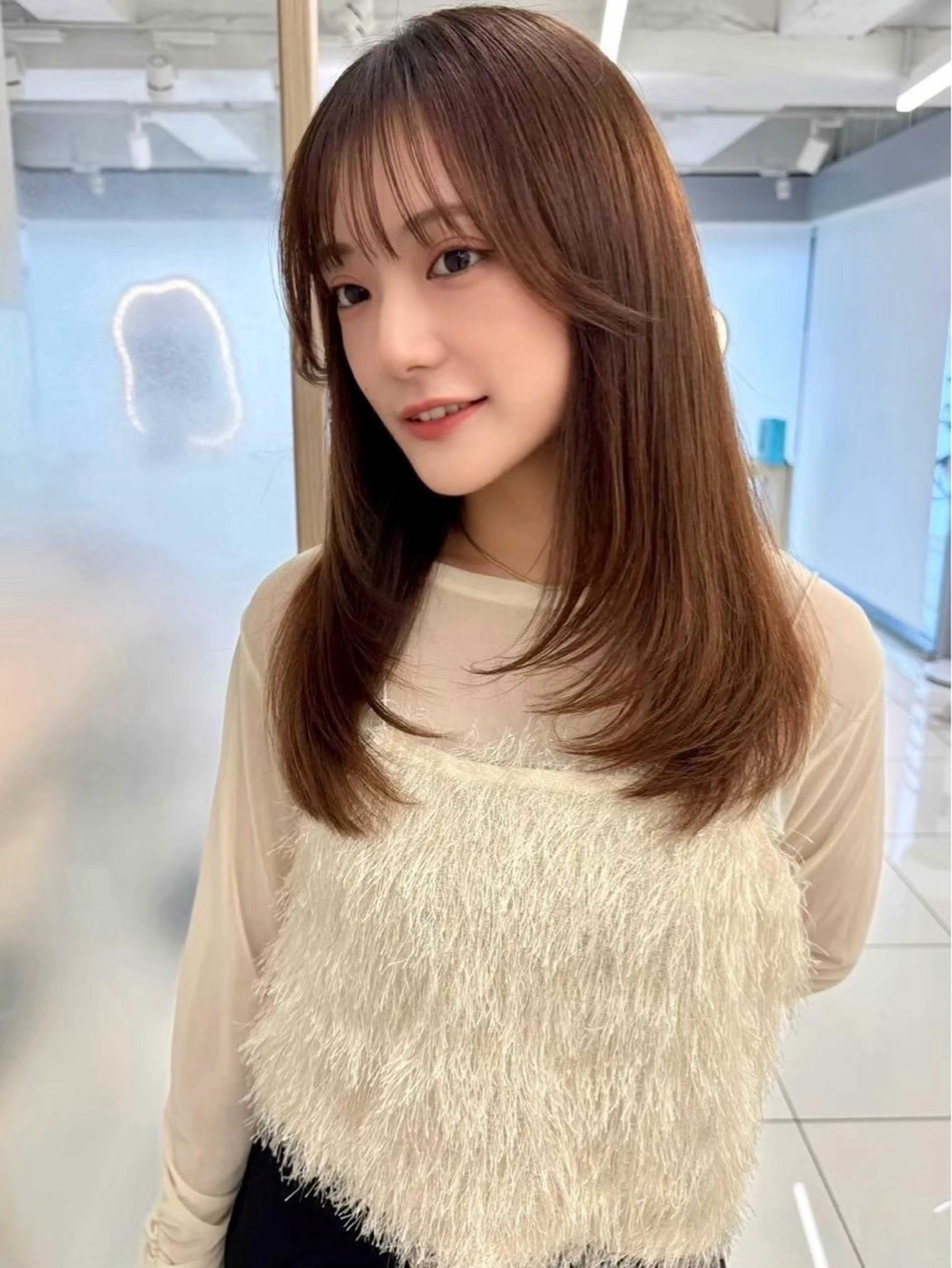 セミロング 🎀暖色カラー/ ピンク🎀mikuのヘアスタイル