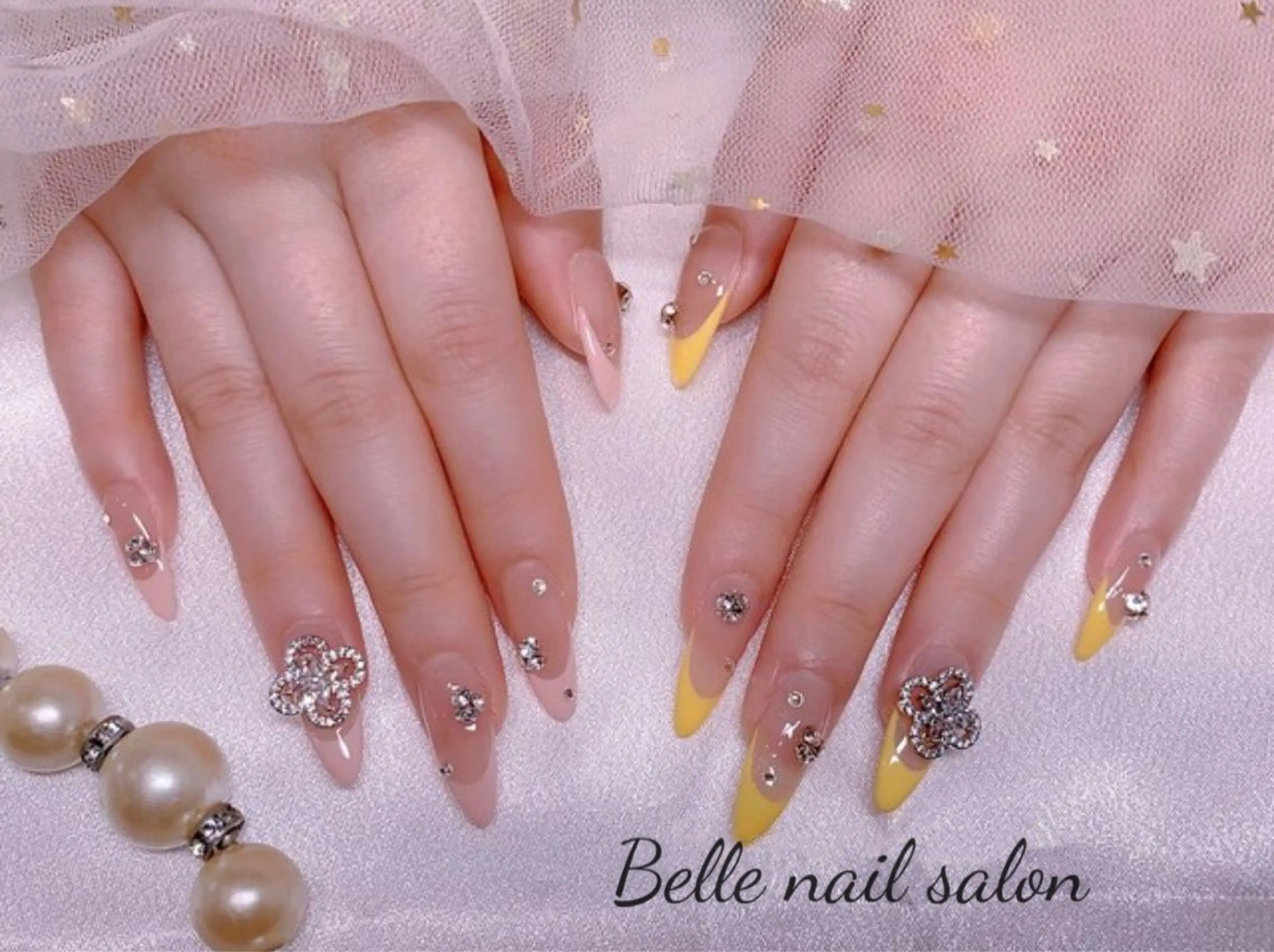 ネイル 長さ出し フレンチネイル スカルプネイル ハンドネイル Belle nail salon 新小岩のネイルデザイン