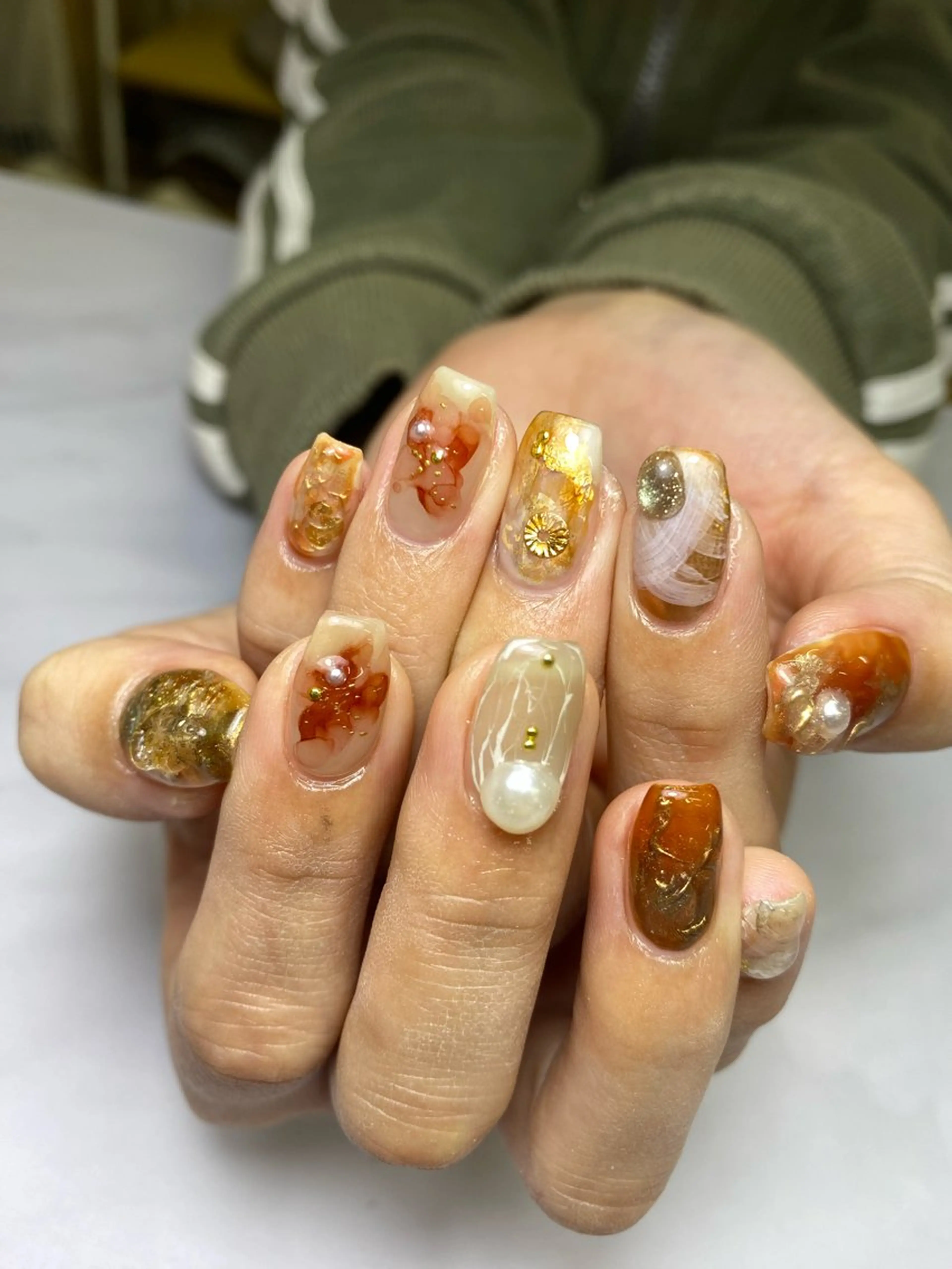 ネイル 成人式 フラッシュネイル フレンチネイル ジェルネイル マグネットネイル ハンドネイル 草加ニュアンスネイル 🌚hersのネイルデザイン