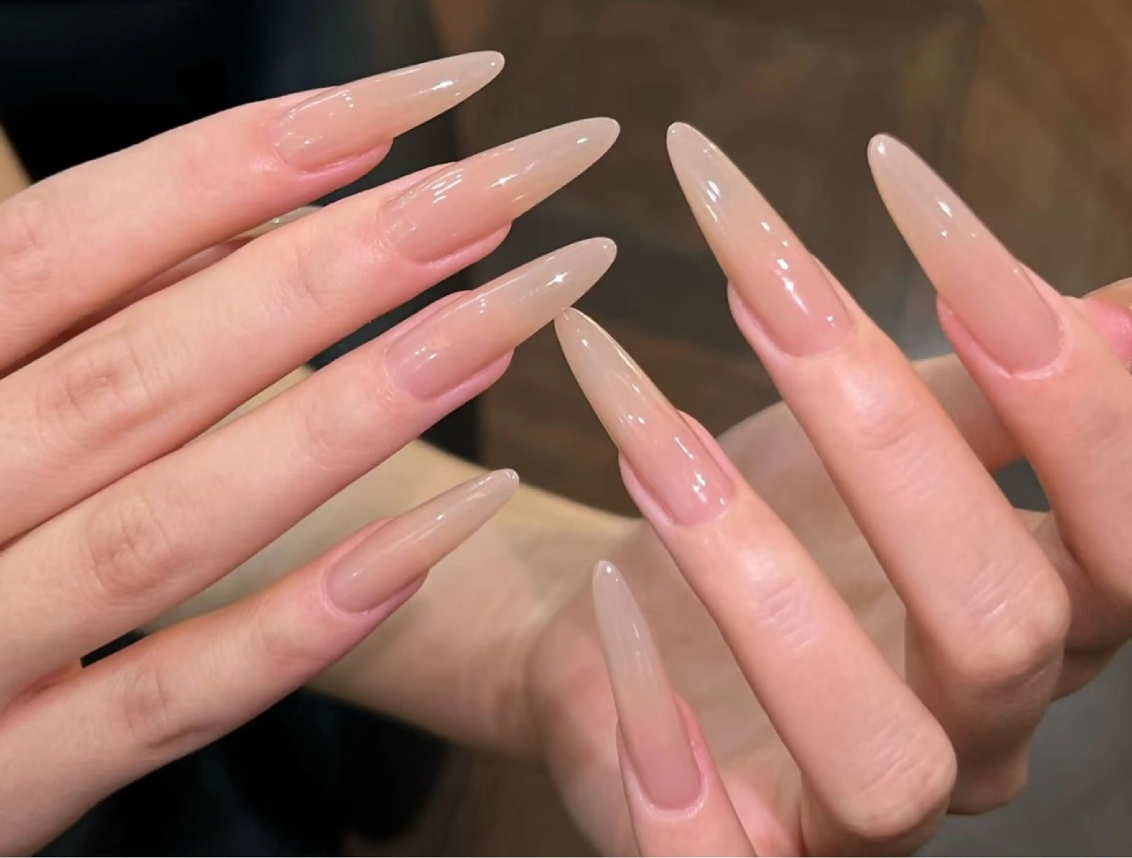 ネイル アートネイル オーロラネイル チークネイル フレンチネイル ガラスフレンチ ハンドネイル 🎀🎀YooLi Nail Salonのネイルデザイン