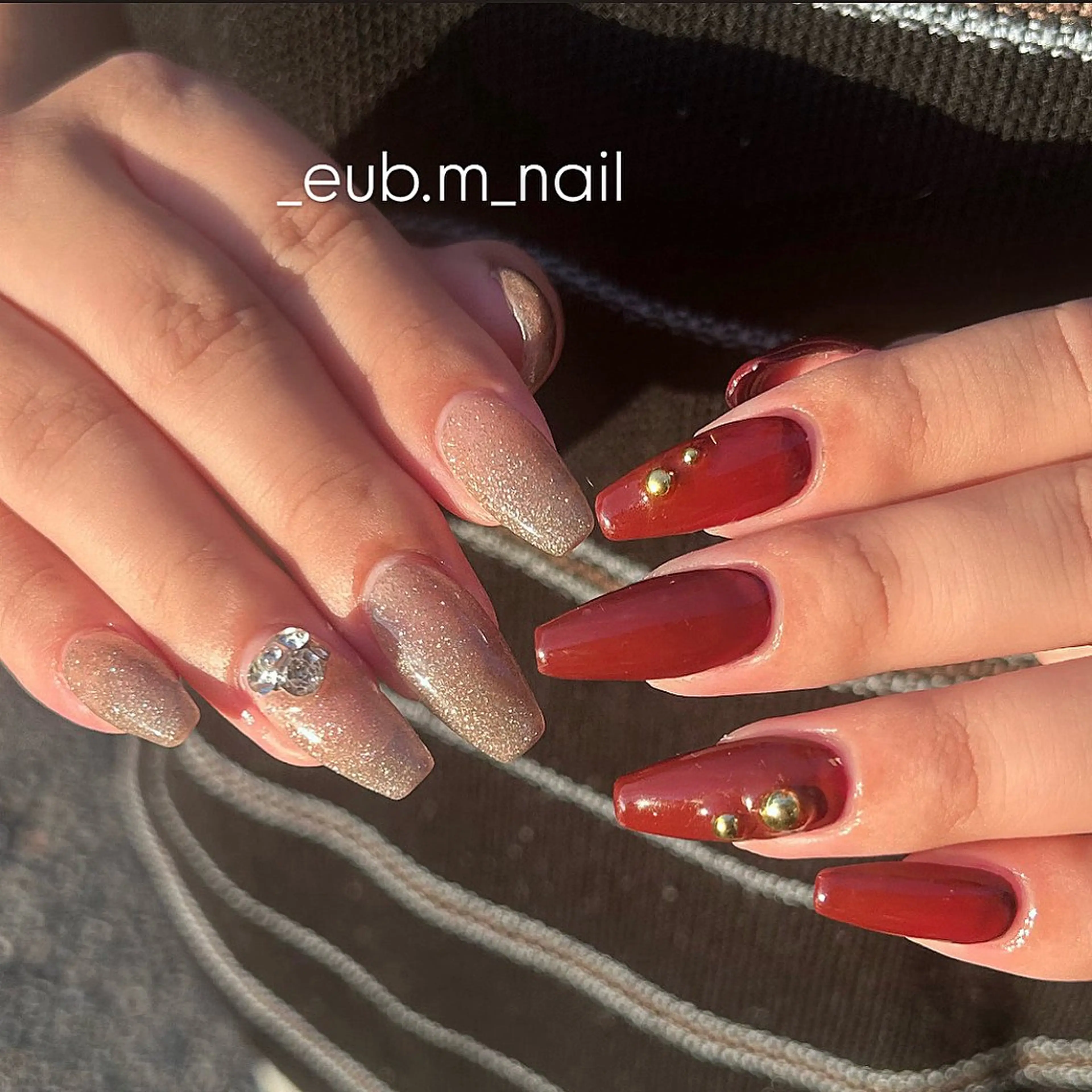 ネイル ボルドー ハンドネイル 深夜ネイルサロン eub.m_nailのネイルデザイン