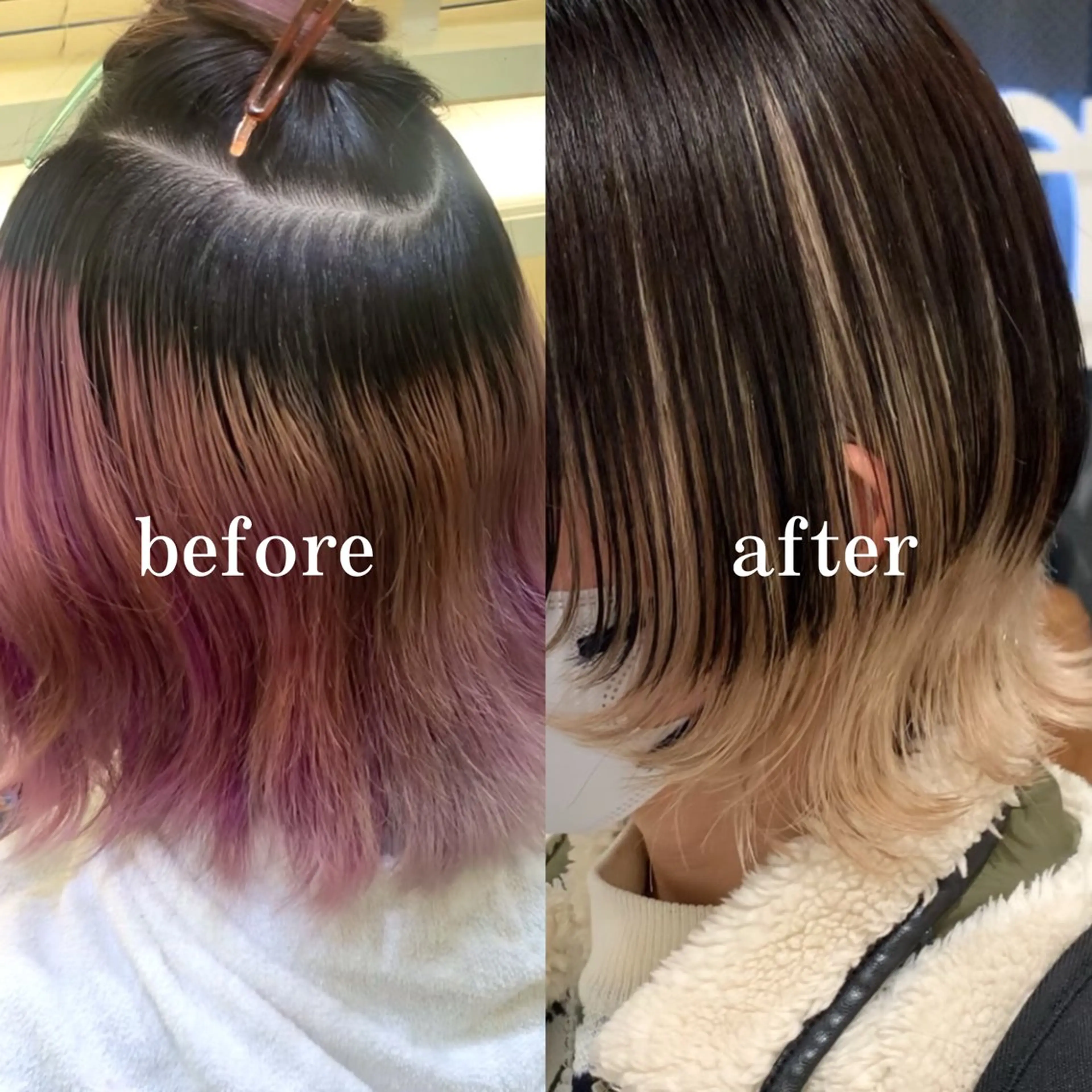 ミディアム 赤みオフの透明感職人 /ケア重視の美髪施術のヘアスタイル