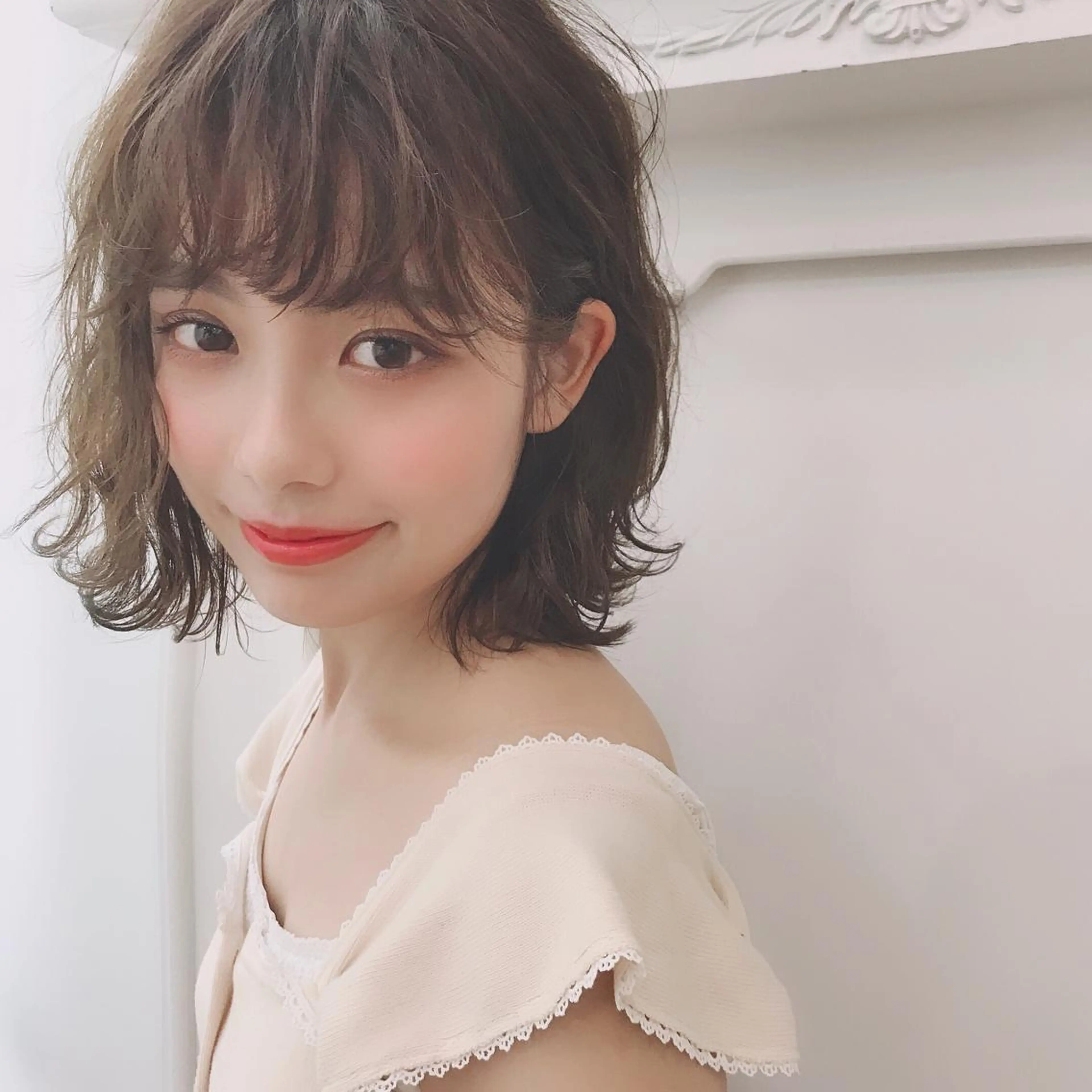 ミディアム 艶カラー/フェイス レイヤー/たむのヘアスタイル