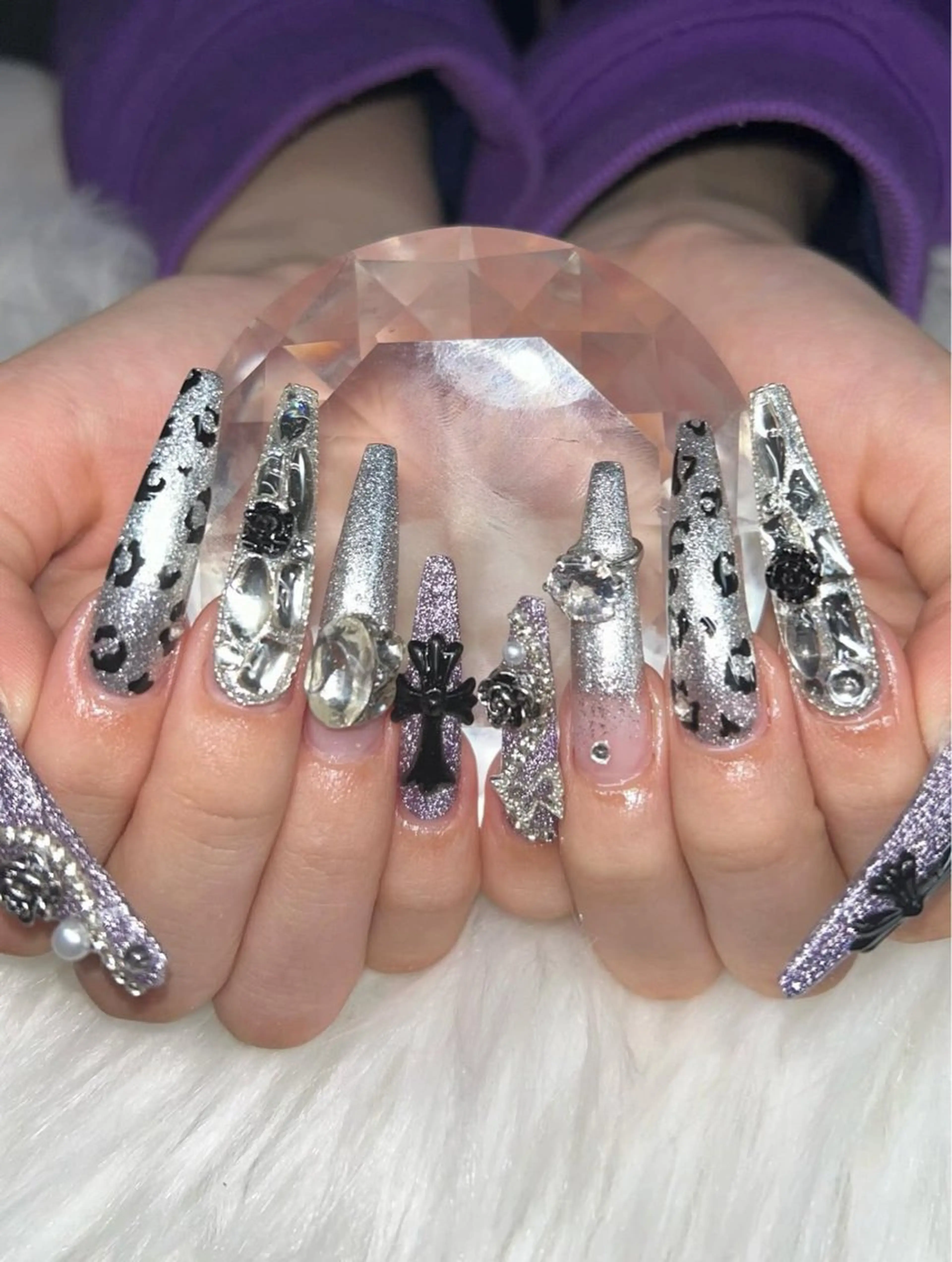 ネイル アートネイル オーロラネイル チークネイル 長さ出し フットネイル ハンドネイル 銀河_ Chan nailsのネイルデザイン