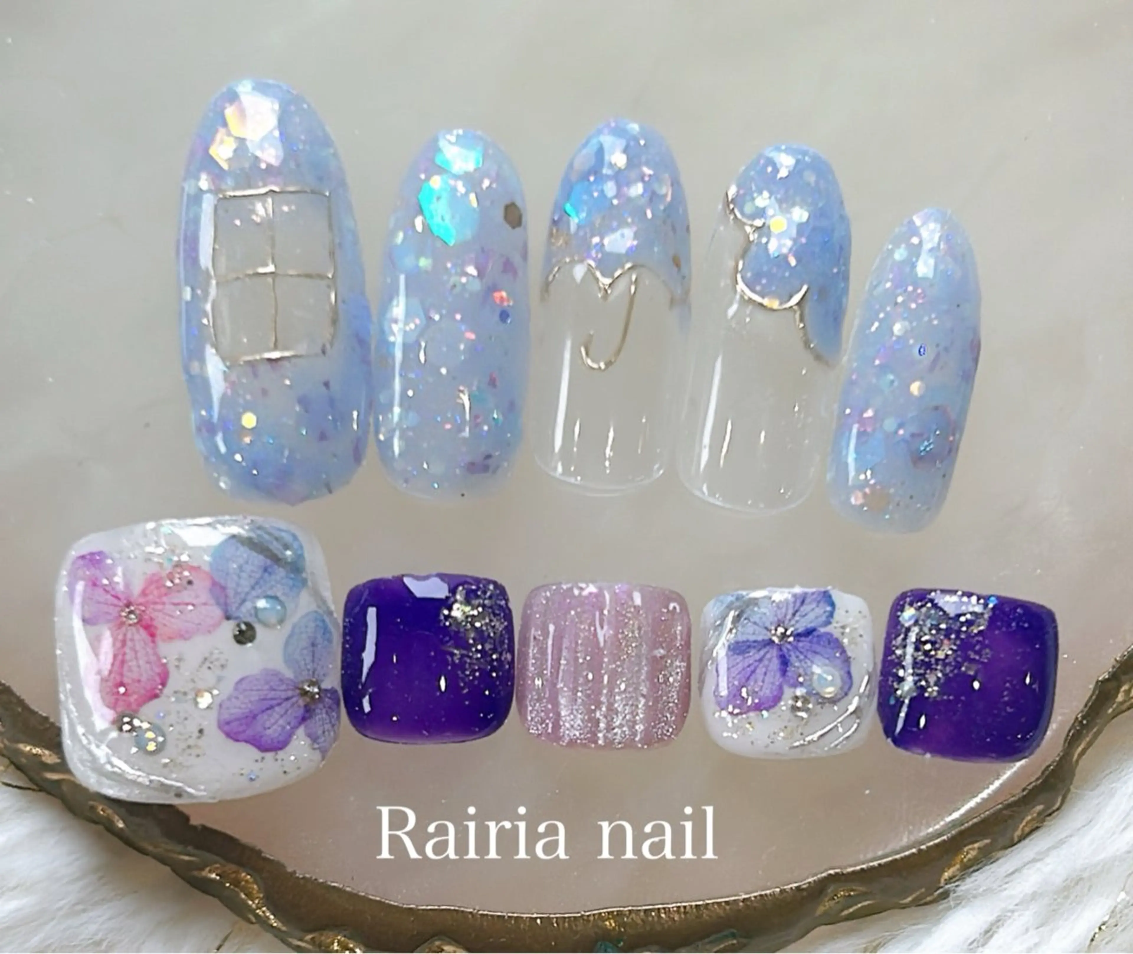 ネイル アートネイル ジェルネイル 持ち込み ニュアンスネイル パラジェル Rairia nail本八幡店のネイルデザイン