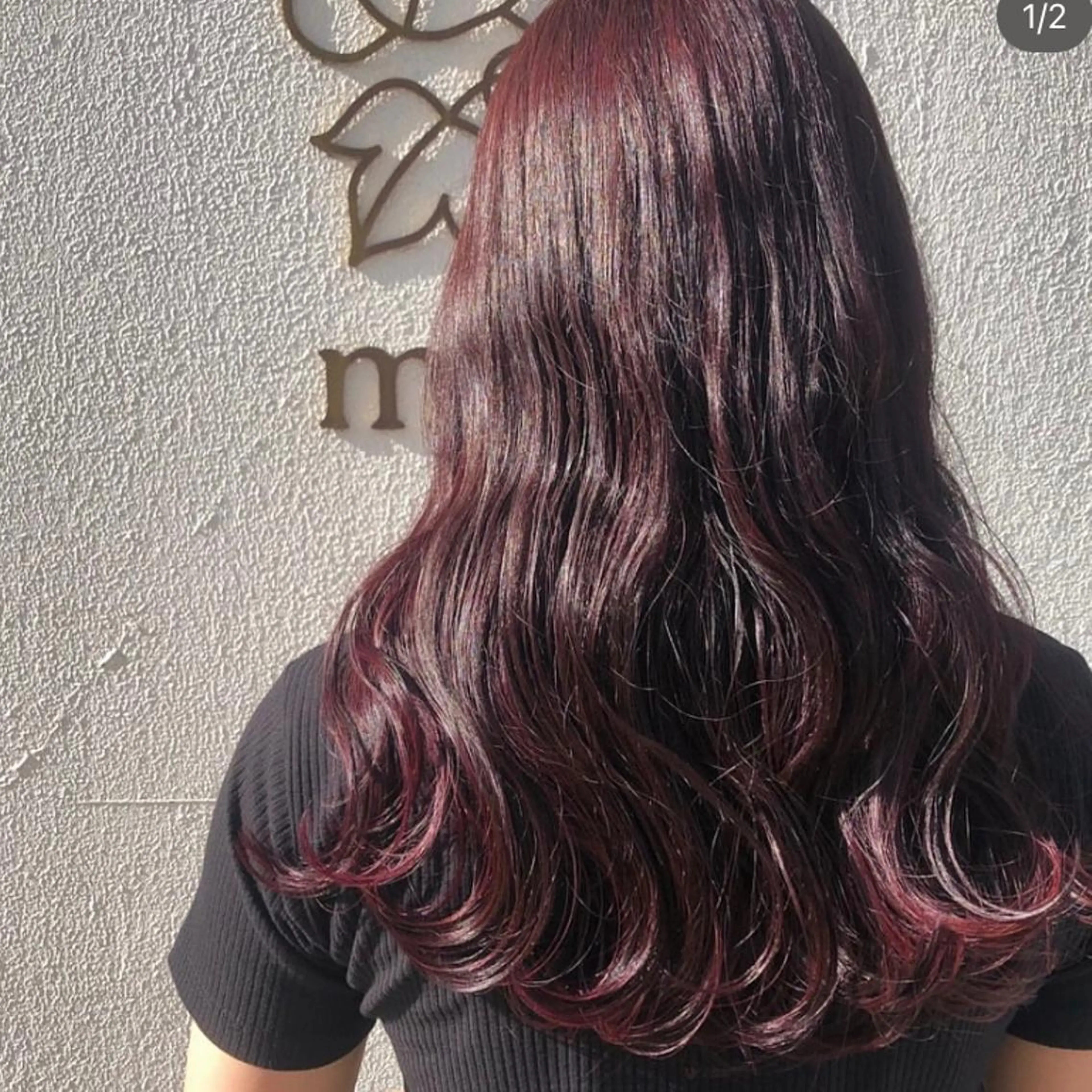 カラー 切りっぱなしボブ／ 暖色カラー／なつみのヘアスタイル