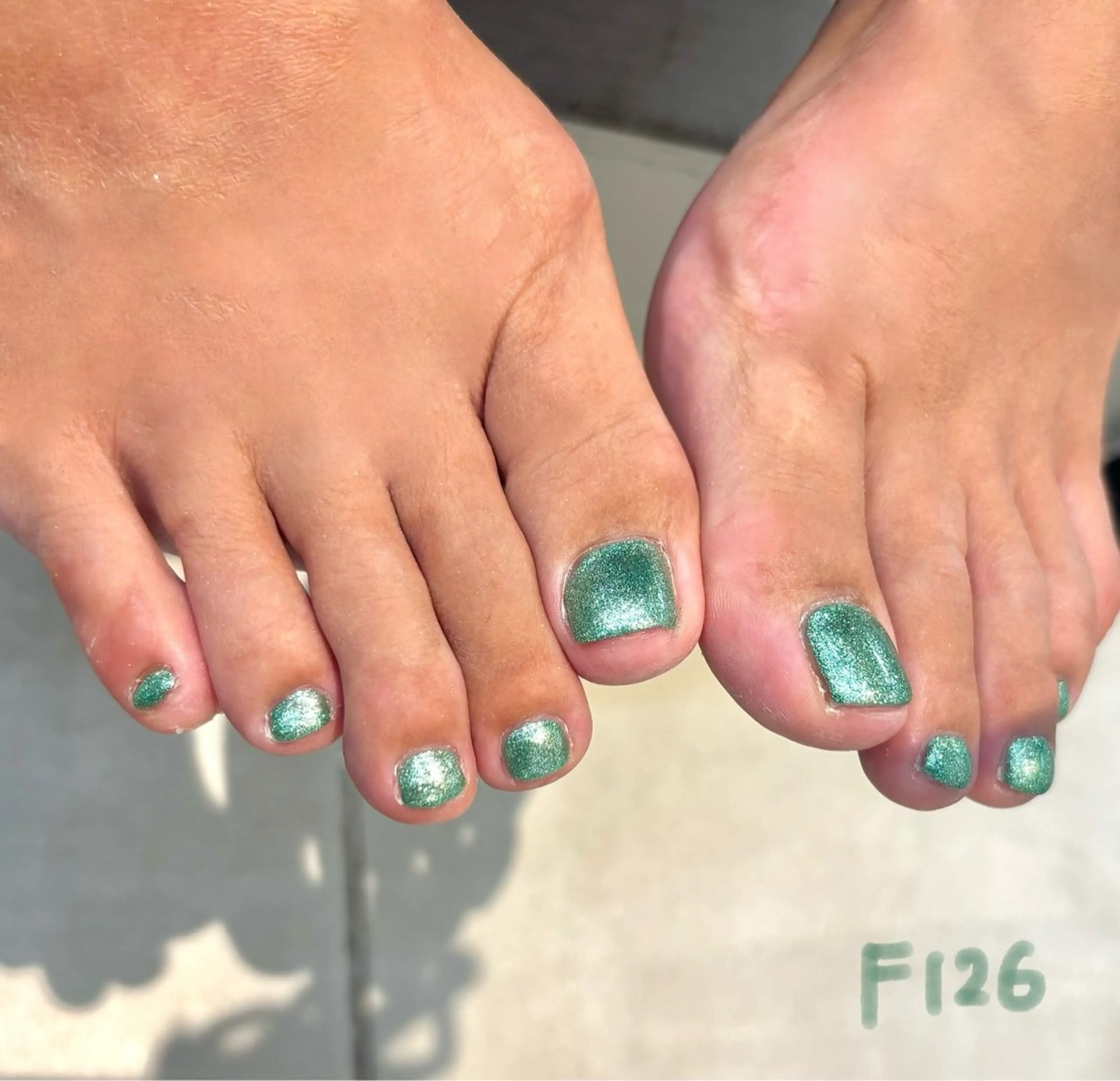 ネイル フットネイル グリーン deg゜ yumiのネイルデザイン