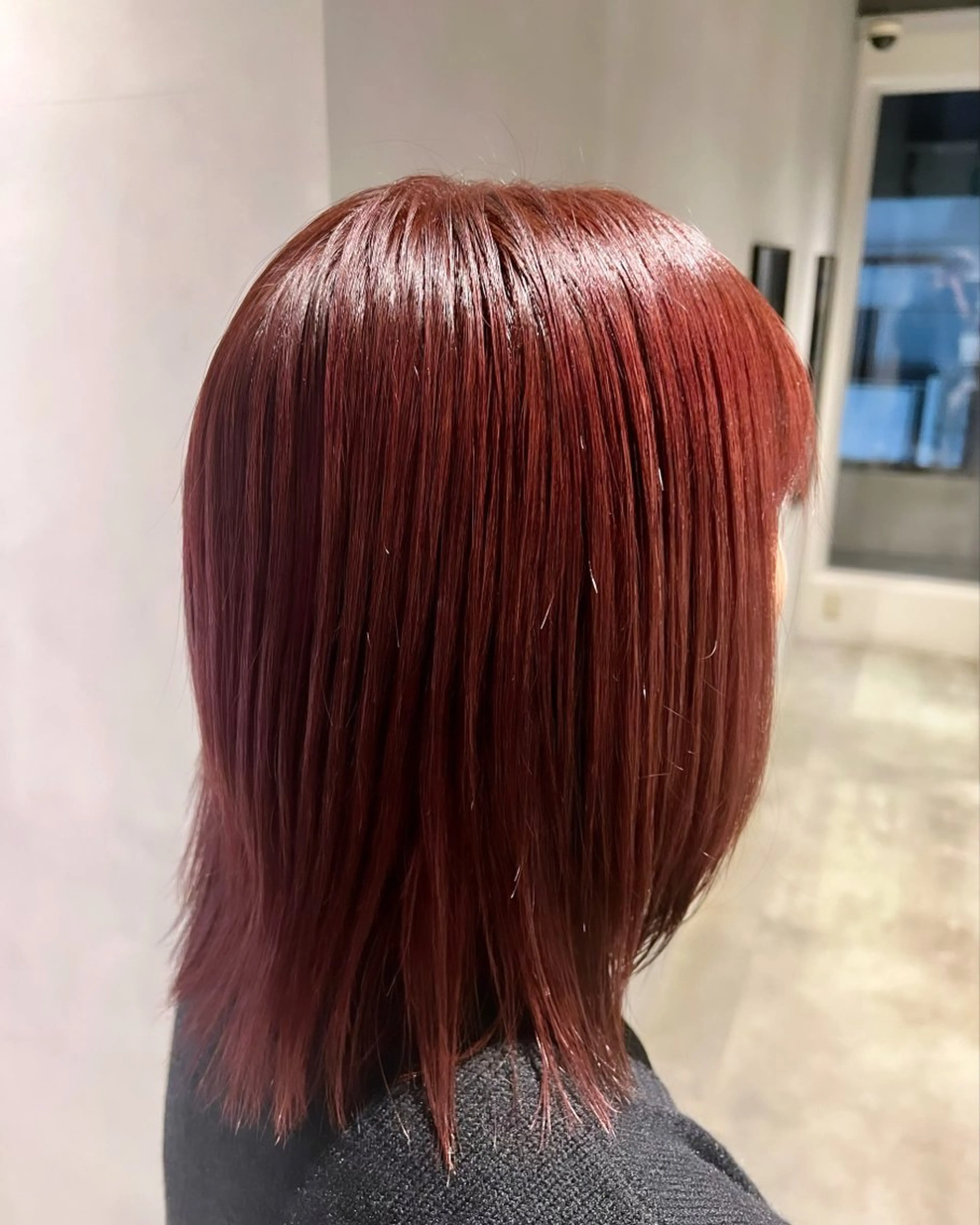 ミディアム カラー レッドカラー 髪質改善カラー Unami 太田英寿のヘアスタイル